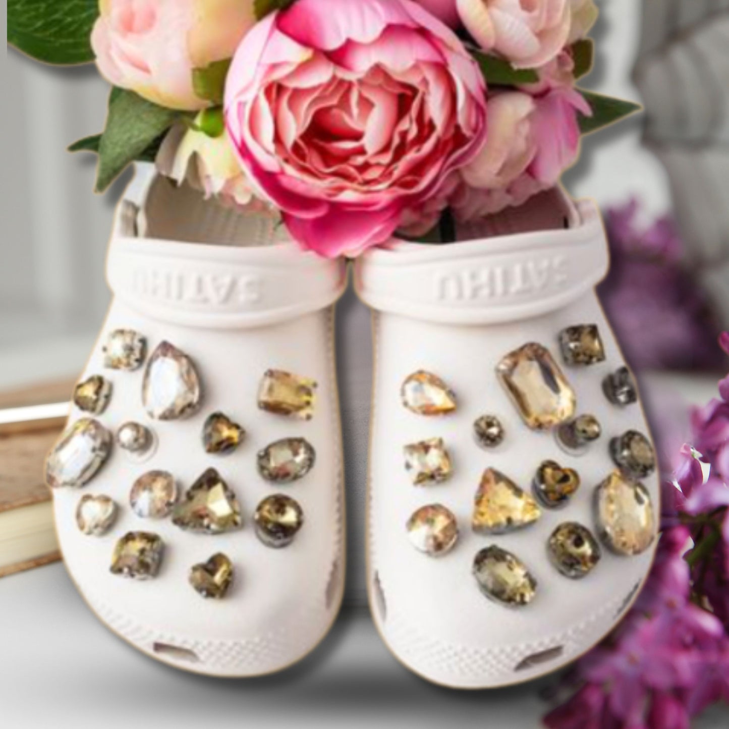 Crocs Charms Champagne Glass Rhinestone Shoe Charms