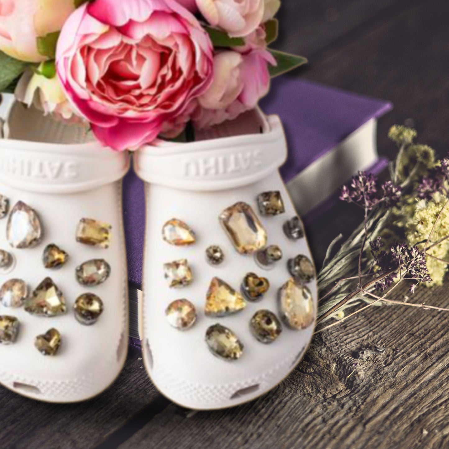 Crocs Charms Champagne Glass Rhinestone Shoe Charms