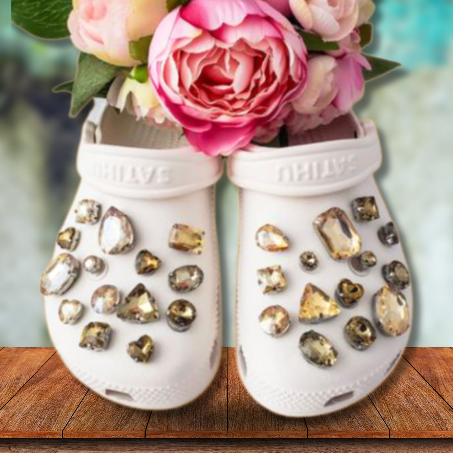 Crocs Charms Champagne Glass Rhinestone Shoe Charms