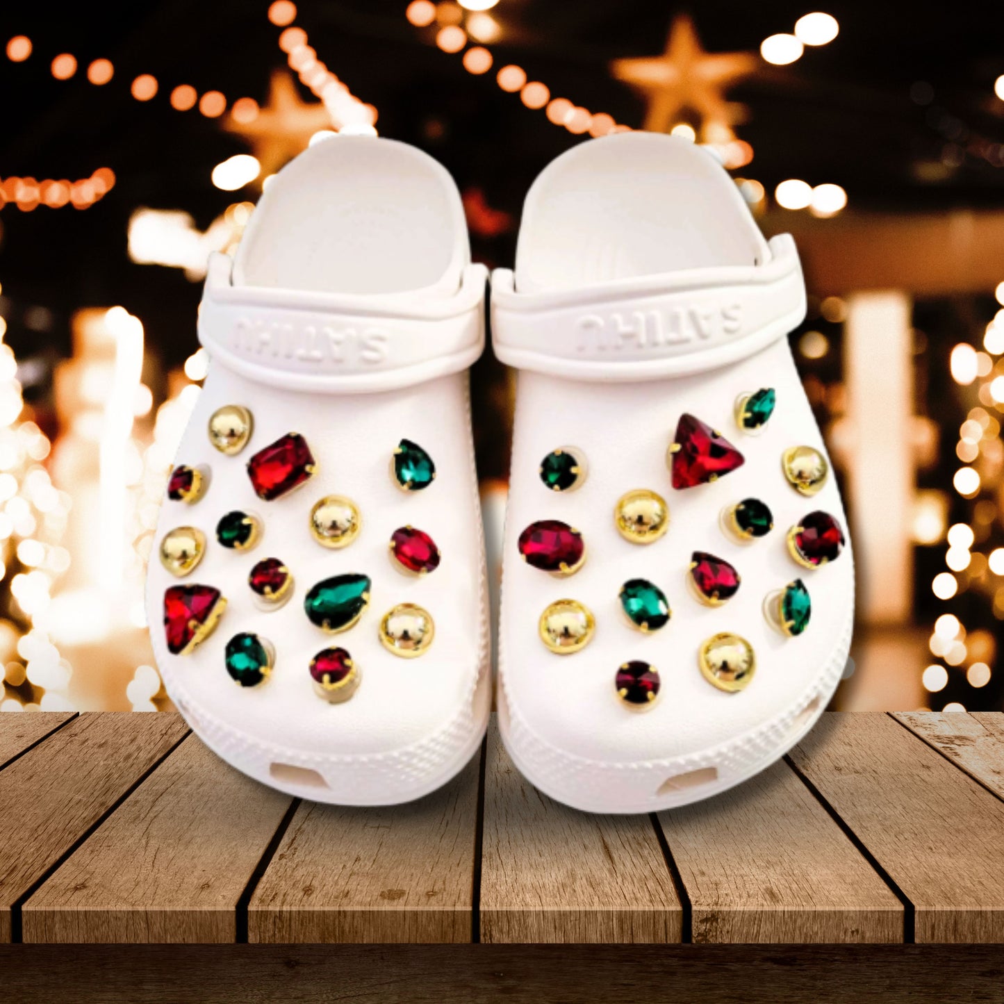 Crocs Charms Christmas Glass Rhinestone Shoe Charms