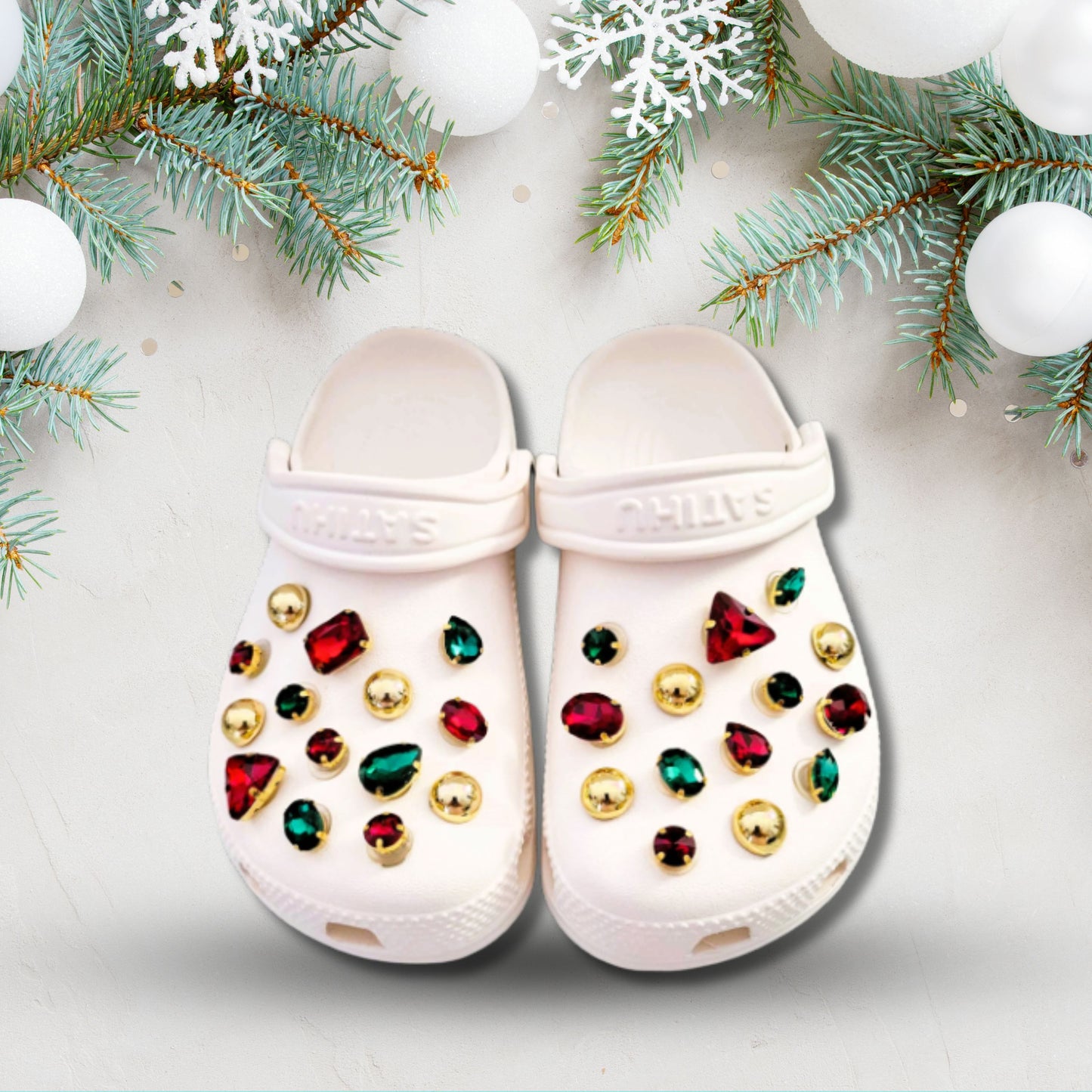 Crocs Charms Christmas Glass Rhinestone Shoe Charms