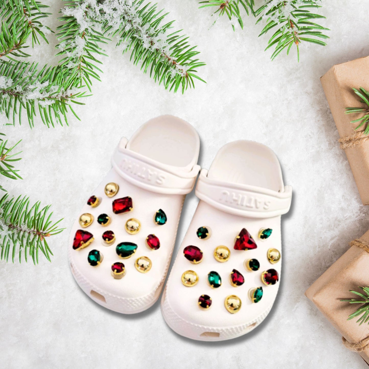 Crocs Charms Christmas Glass Rhinestone Shoe Charms