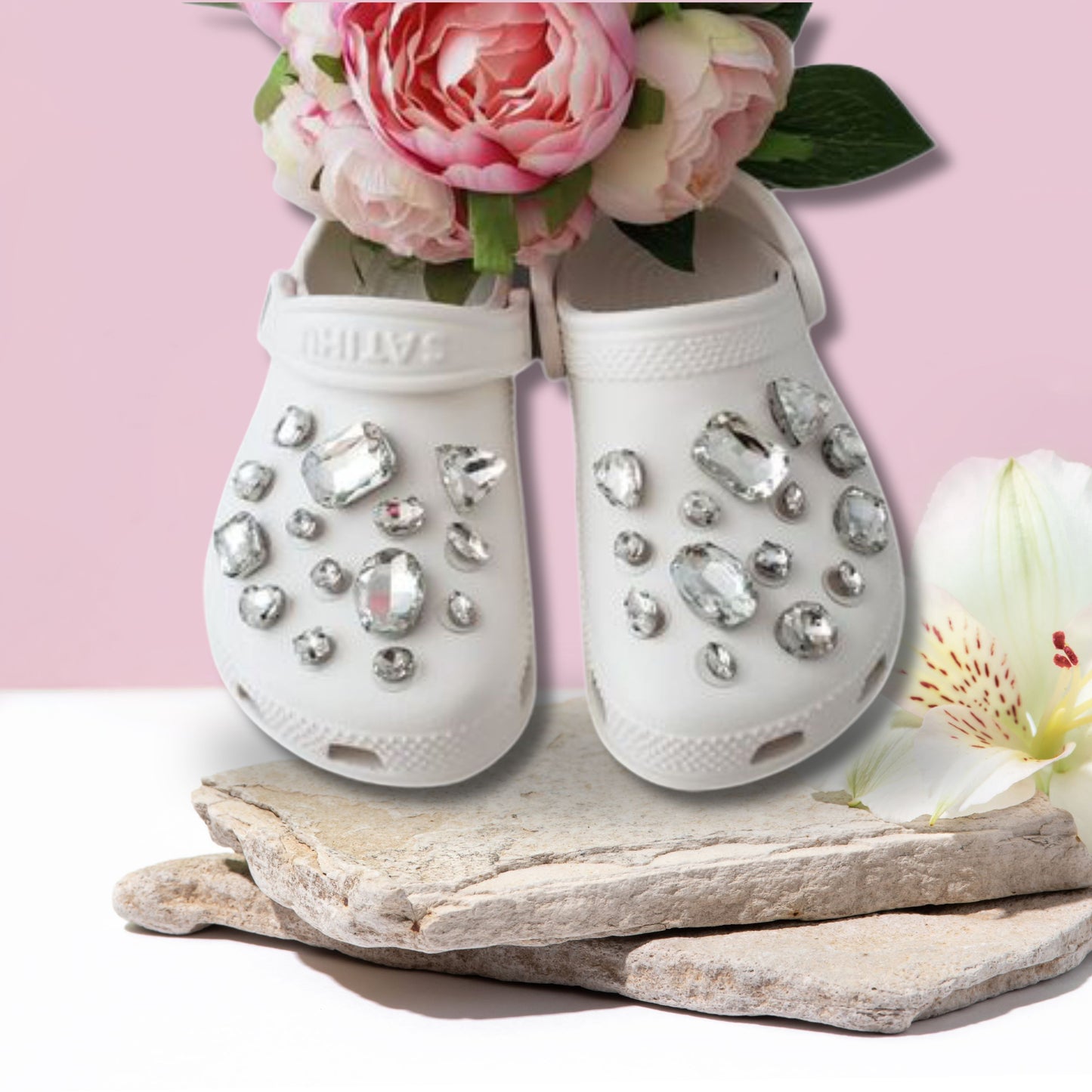 Crocs Charms Clear Glass Rhinestone Shoe Charms