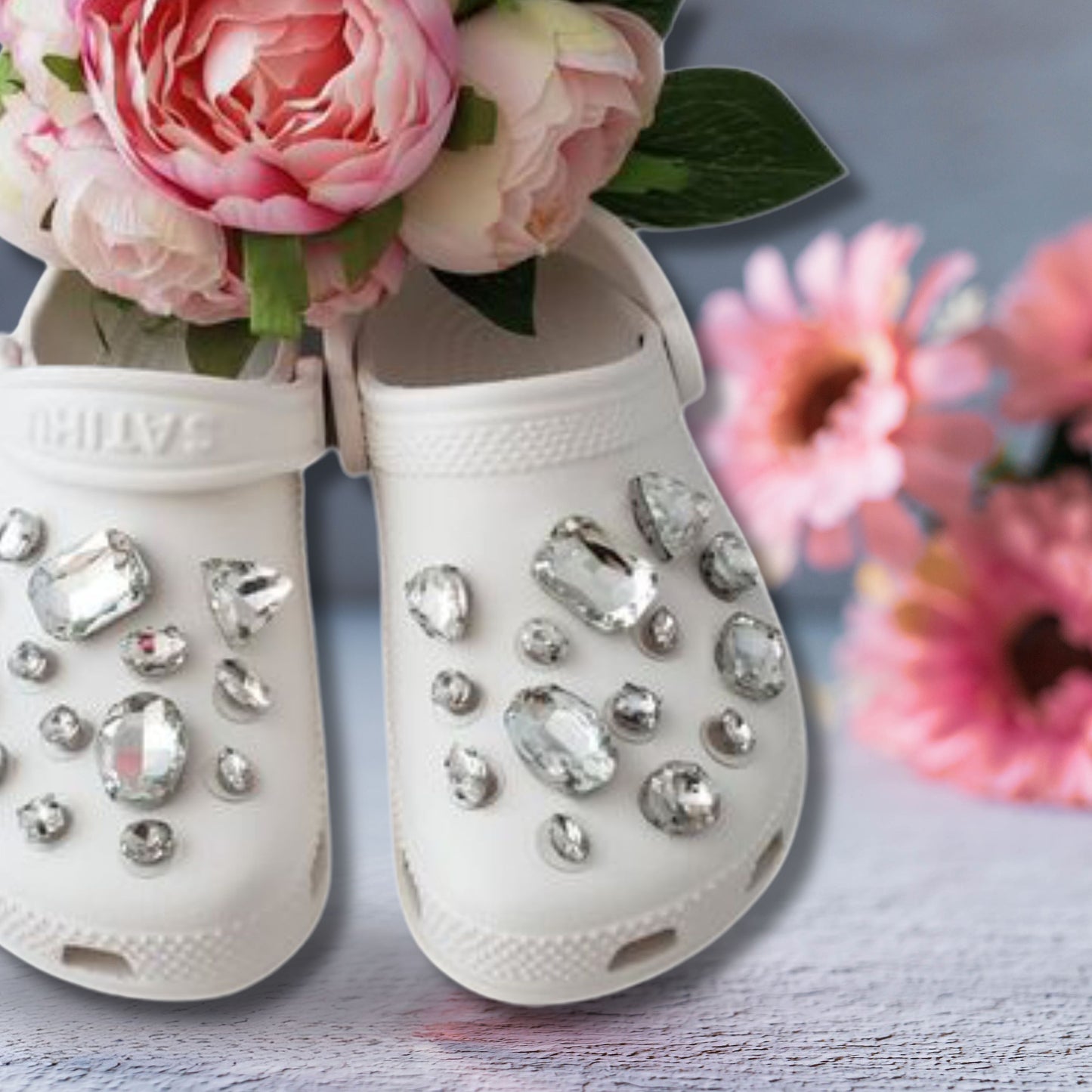 Crocs Charms Clear Glass Rhinestone Shoe Charms