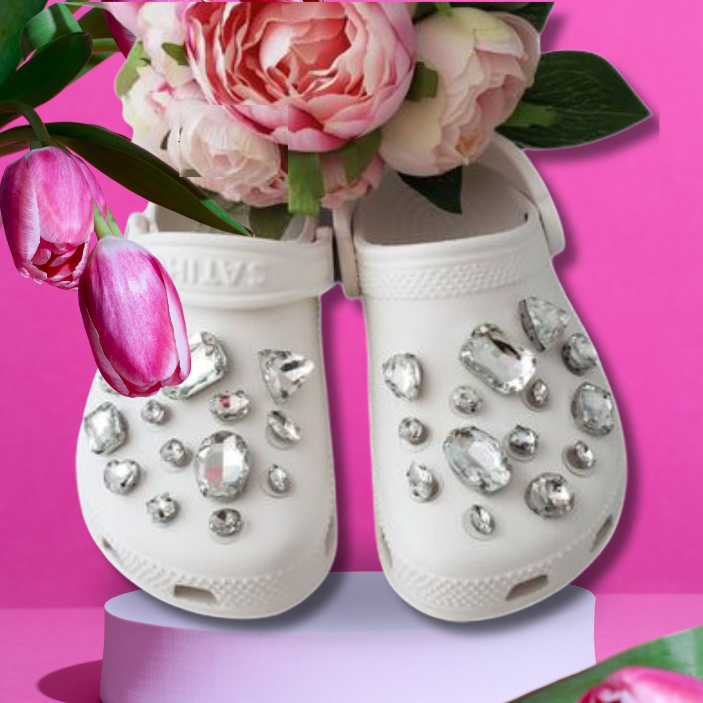 Crocs Charms Clear Glass Rhinestone Shoe Charms