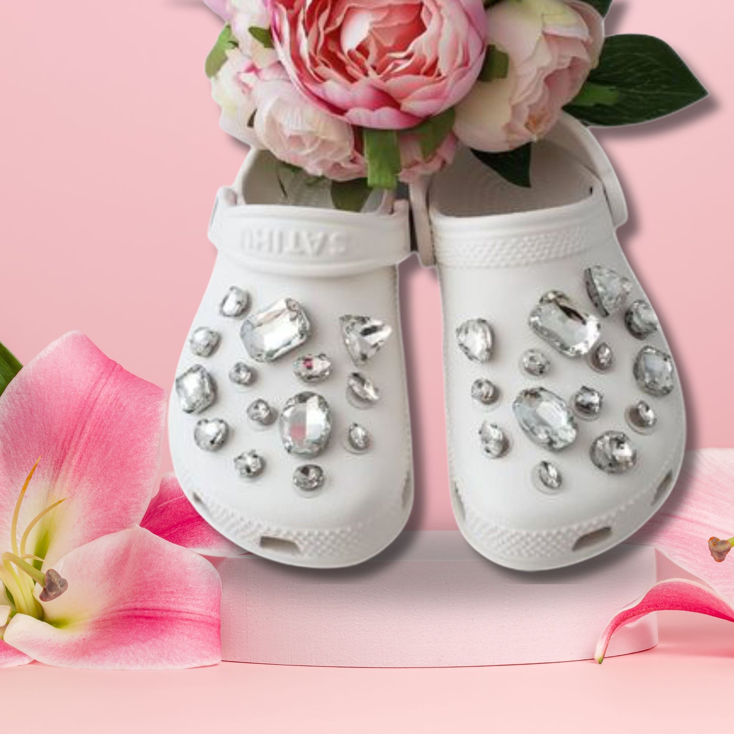 Crocs Charms Clear Glass Rhinestone Shoe Charms