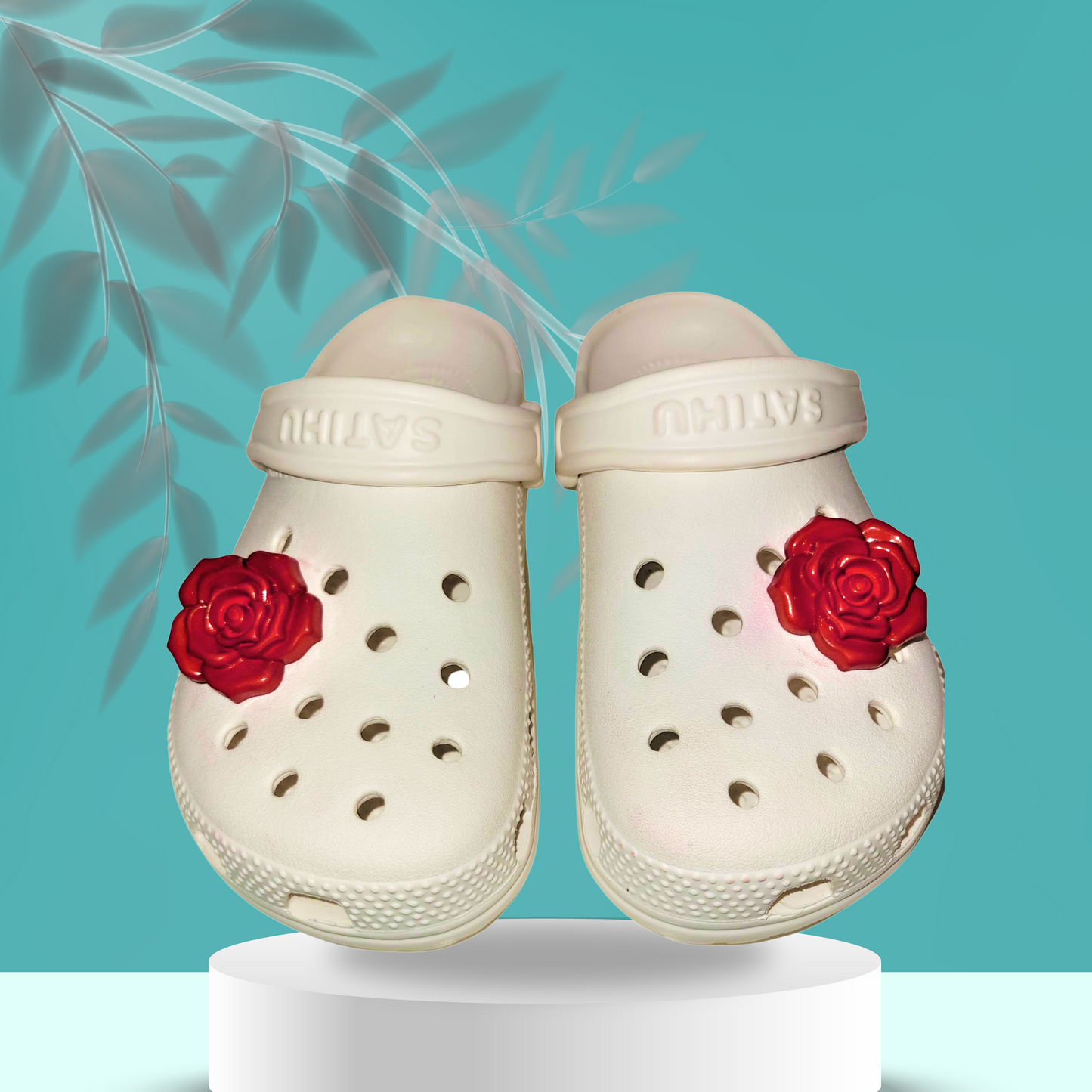 Crocs Charms Large Red Roses (2 Piece Set)
