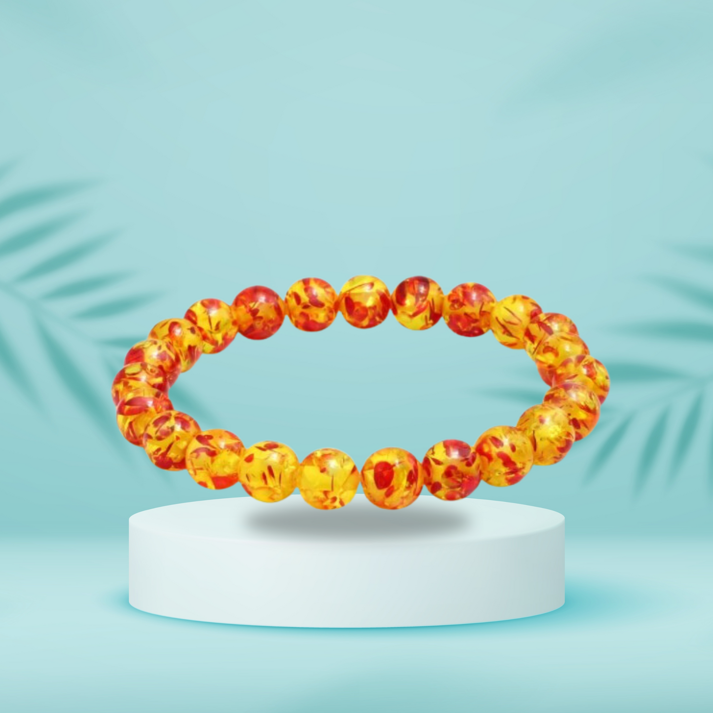 Yellow Orange Amber Fashion Stretch Bracelet