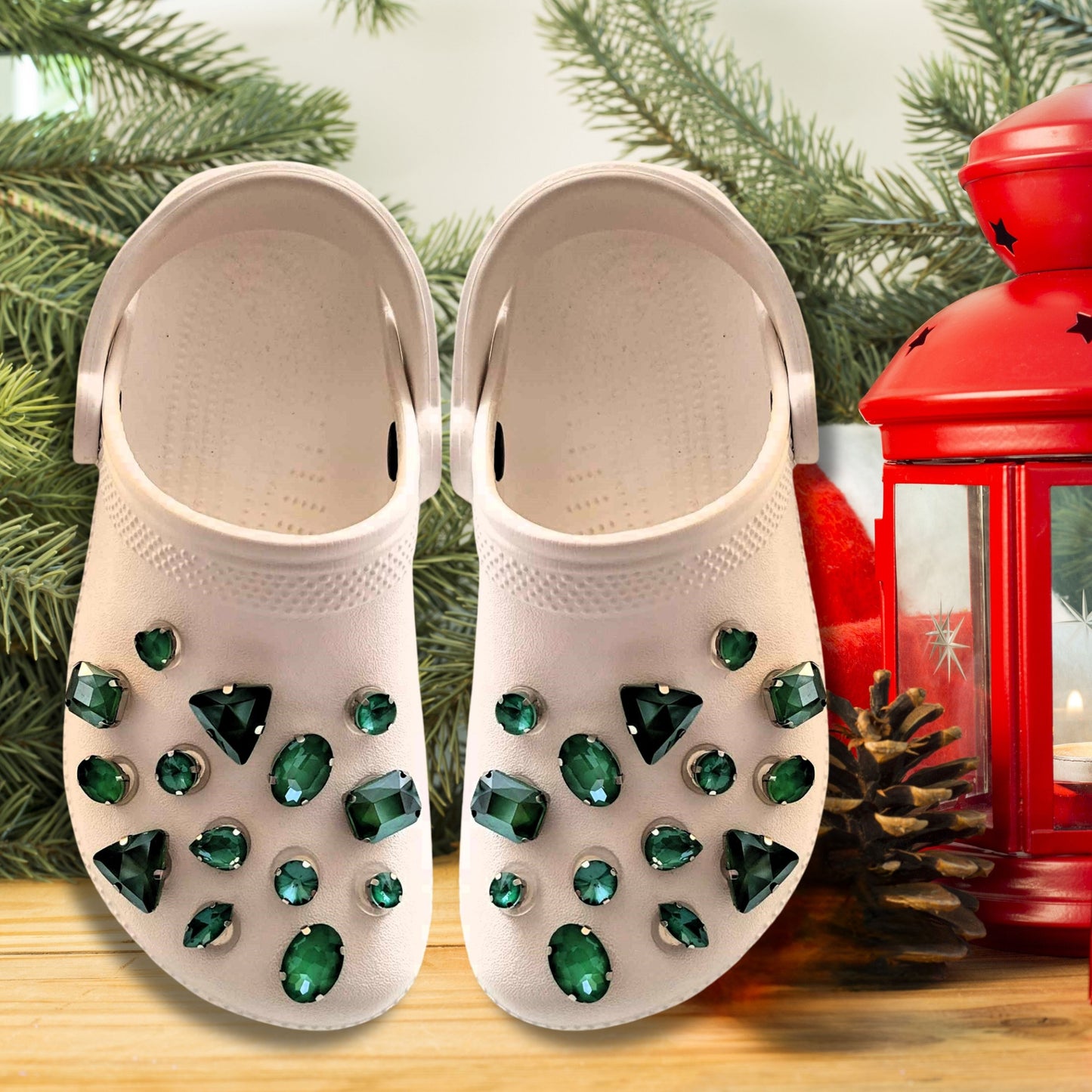 Crocs Charms Dark Green Jelly Rhinestone Shoe Charms