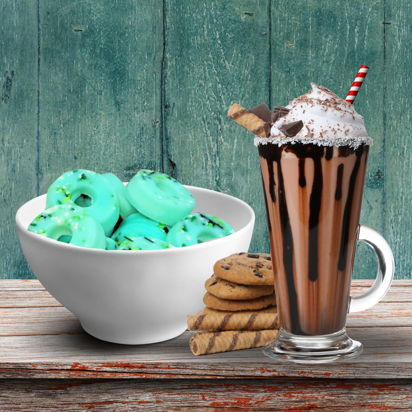Cafe Delights Mint Chocolate Donut Scented Soy Wax Melts