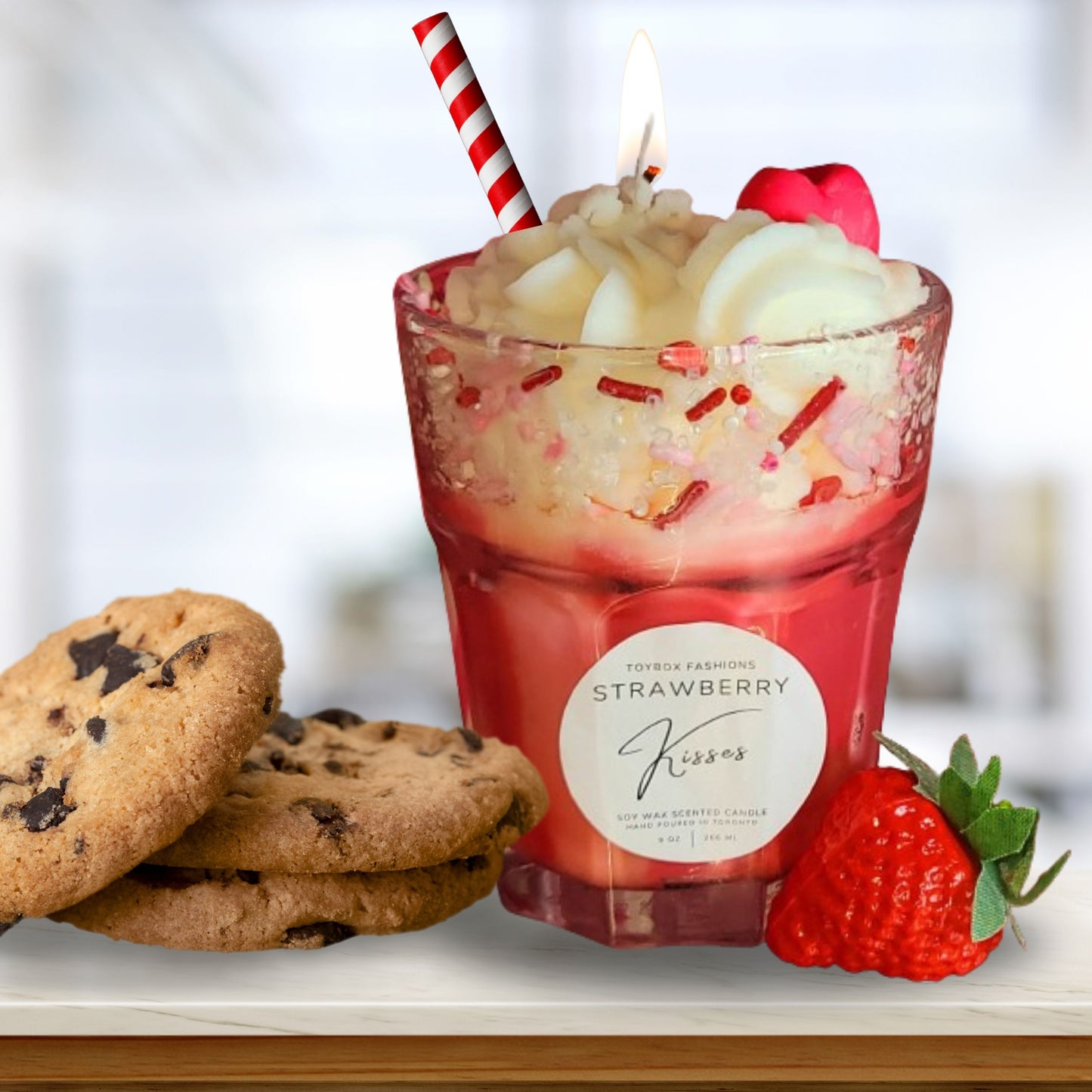 Cafe Delights Strawberry Milkshake Scented Soy Wax Candles