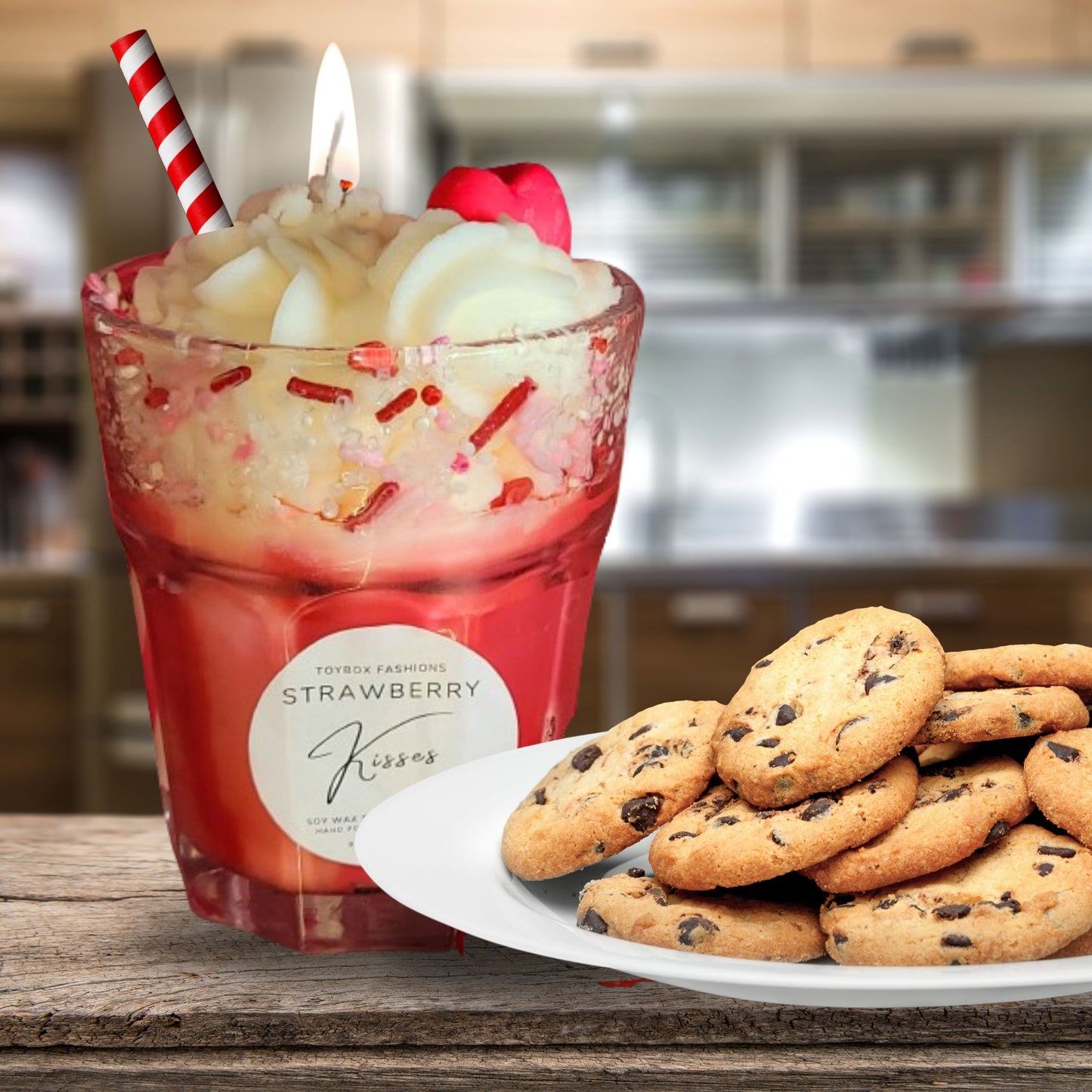 Cafe Delights Strawberry Milkshake Scented Soy Wax Candles