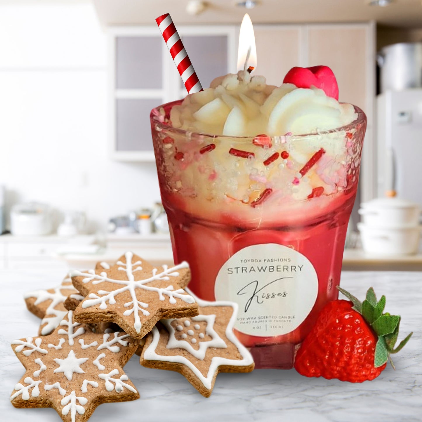 Cafe Delights Strawberry Milkshake Scented Soy Wax Candles