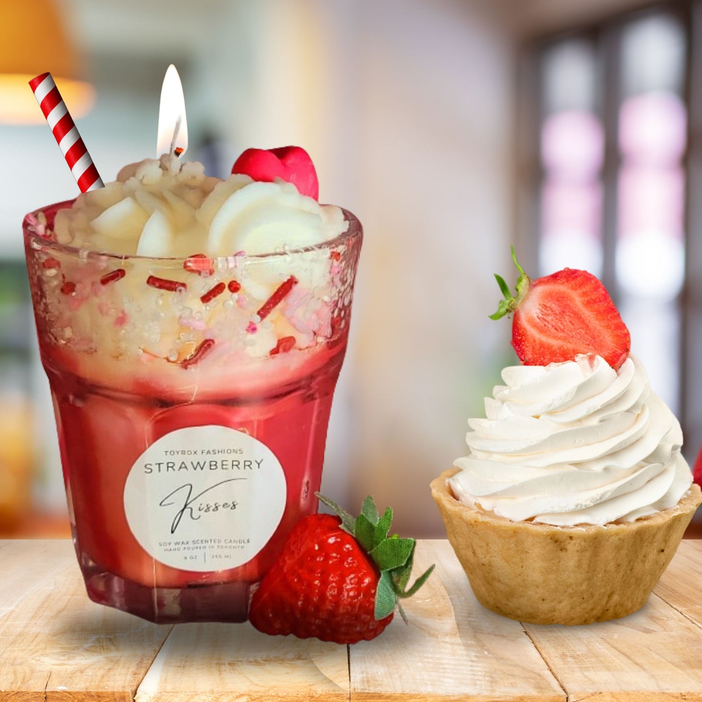 Cafe Delights Strawberry Milkshake Scented Soy Wax Candles