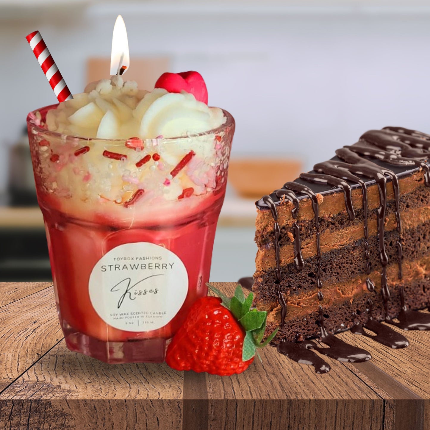 Cafe Delights Strawberry Milkshake Scented Soy Wax Candles