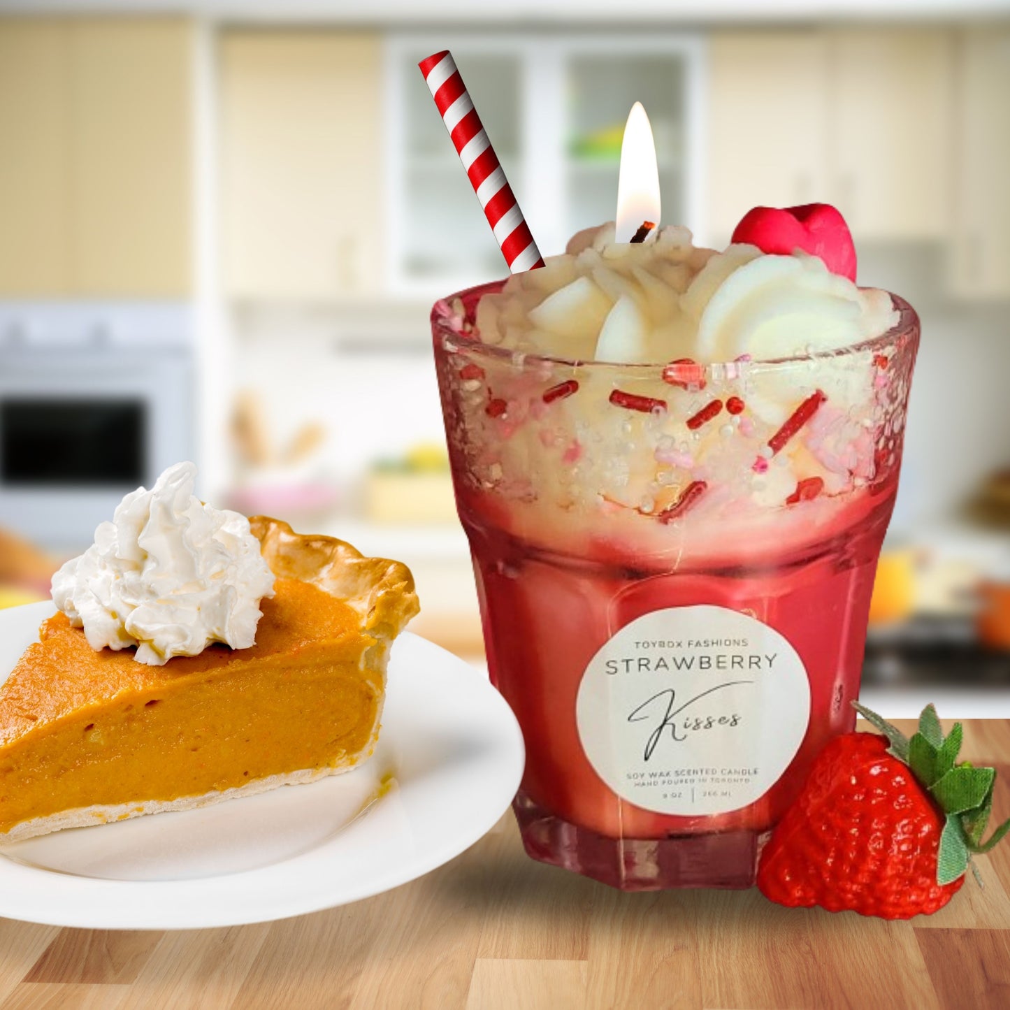 Cafe Delights Strawberry Milkshake Scented Soy Wax Candles
