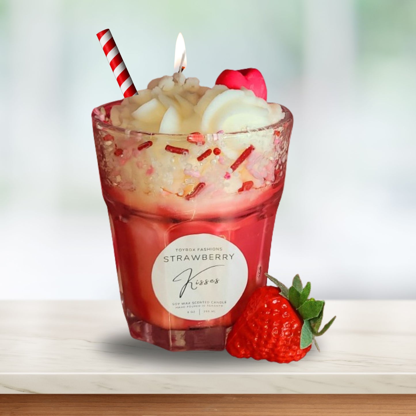 Cafe Delights Strawberry Milkshake Scented Soy Wax Candles