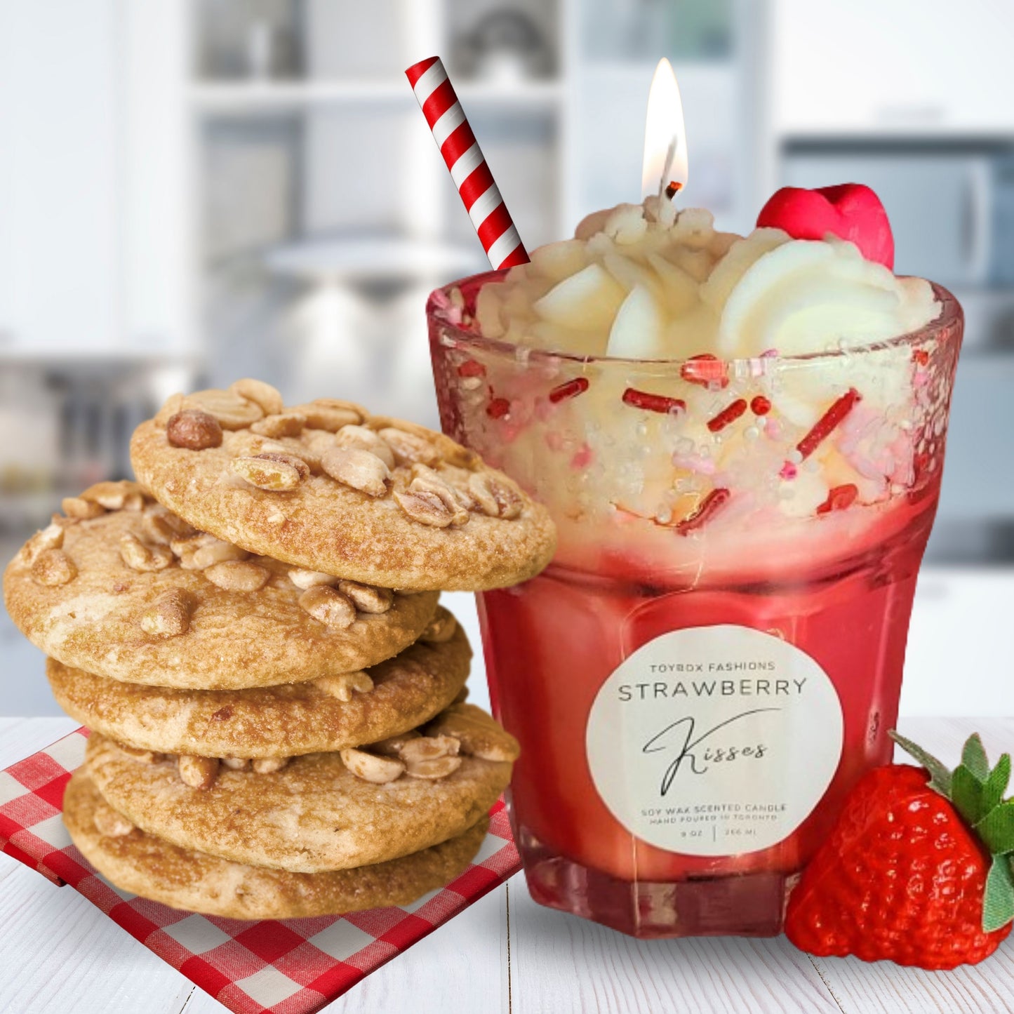 Cafe Delights Strawberry Milkshake Scented Soy Wax Candles