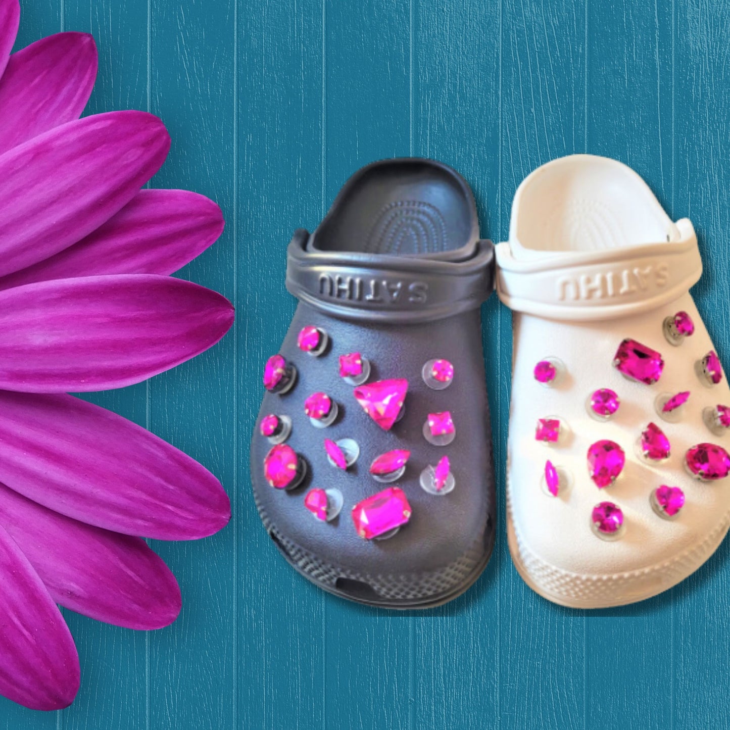 Crocs Charms Fuchsia Glass Rhinestone Shoe Charms