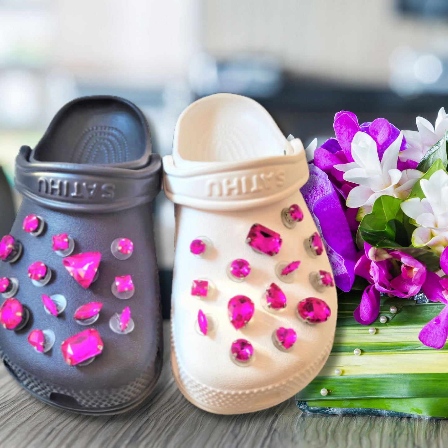 Crocs Charms Fuchsia Glass Rhinestone Shoe Charms