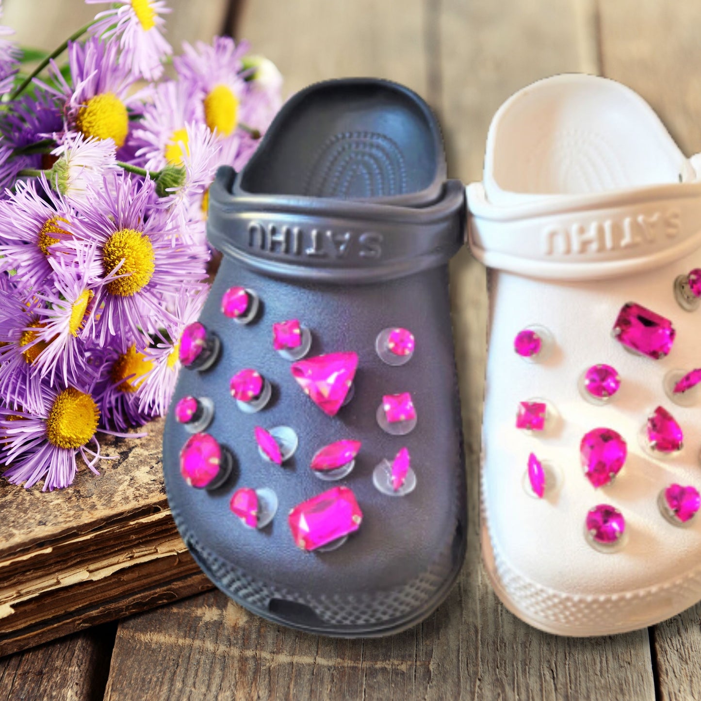 Crocs Charms Fuchsia Glass Rhinestone Shoe Charms