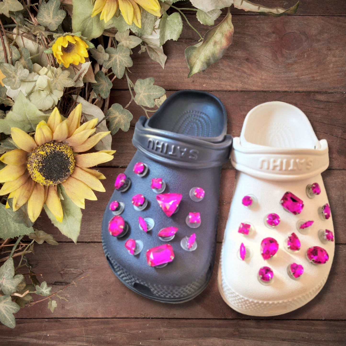 Crocs Charms Fuchsia Glass Rhinestone Shoe Charms