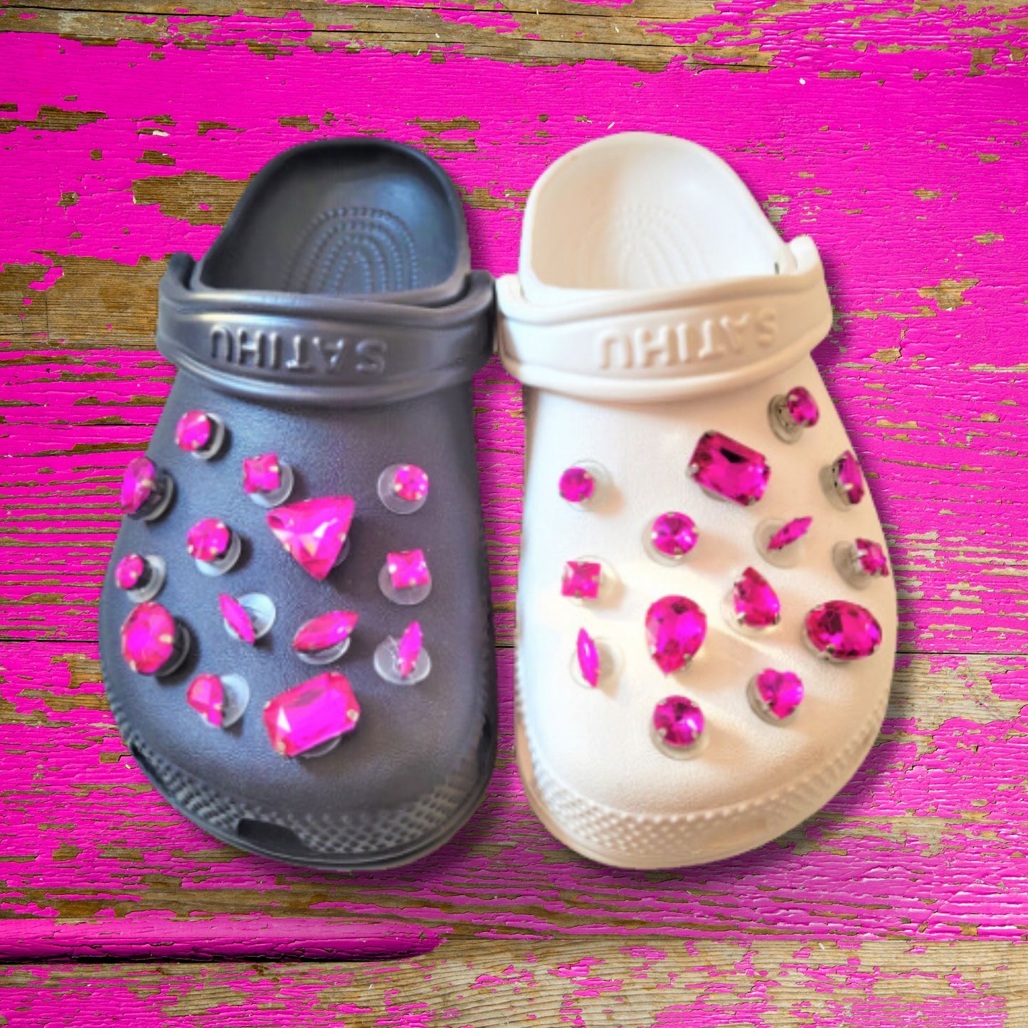 Crocs Charms Fuchsia Glass Rhinestone Shoe Charms