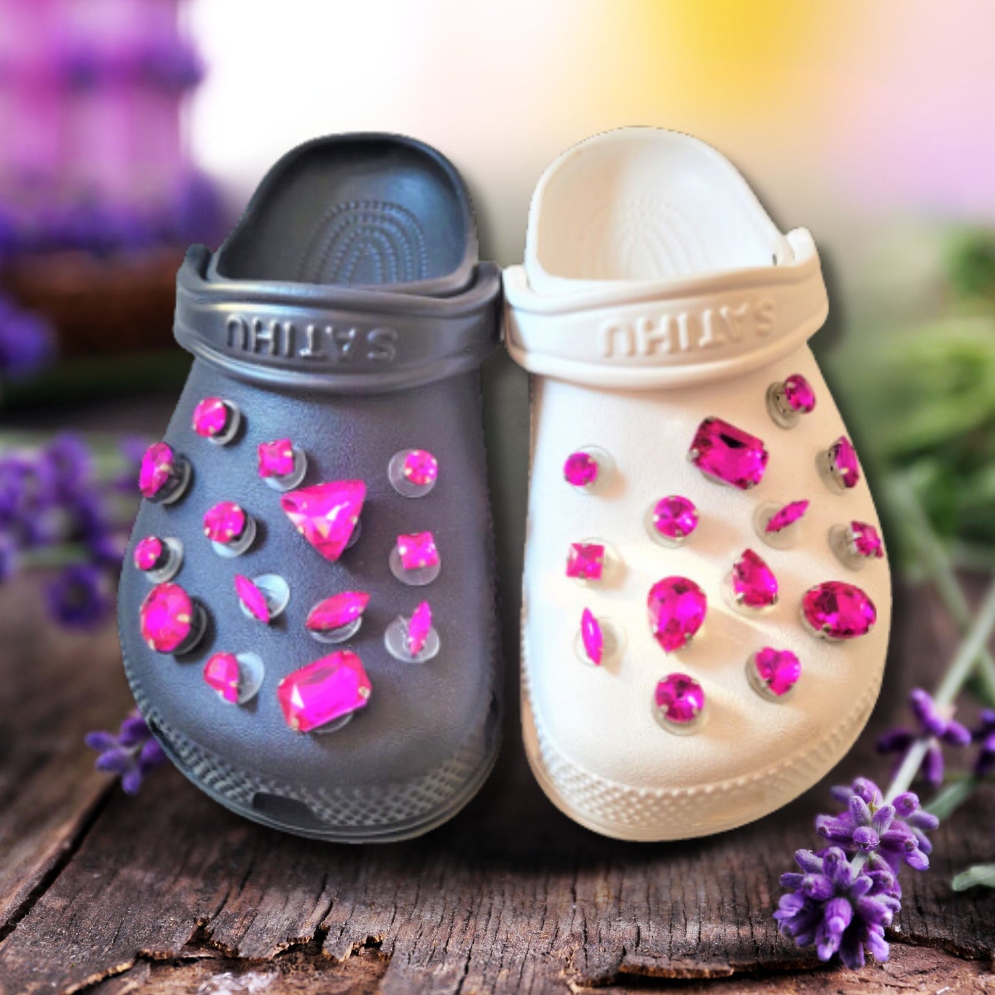 Crocs Charms Fuchsia Glass Rhinestone Shoe Charms