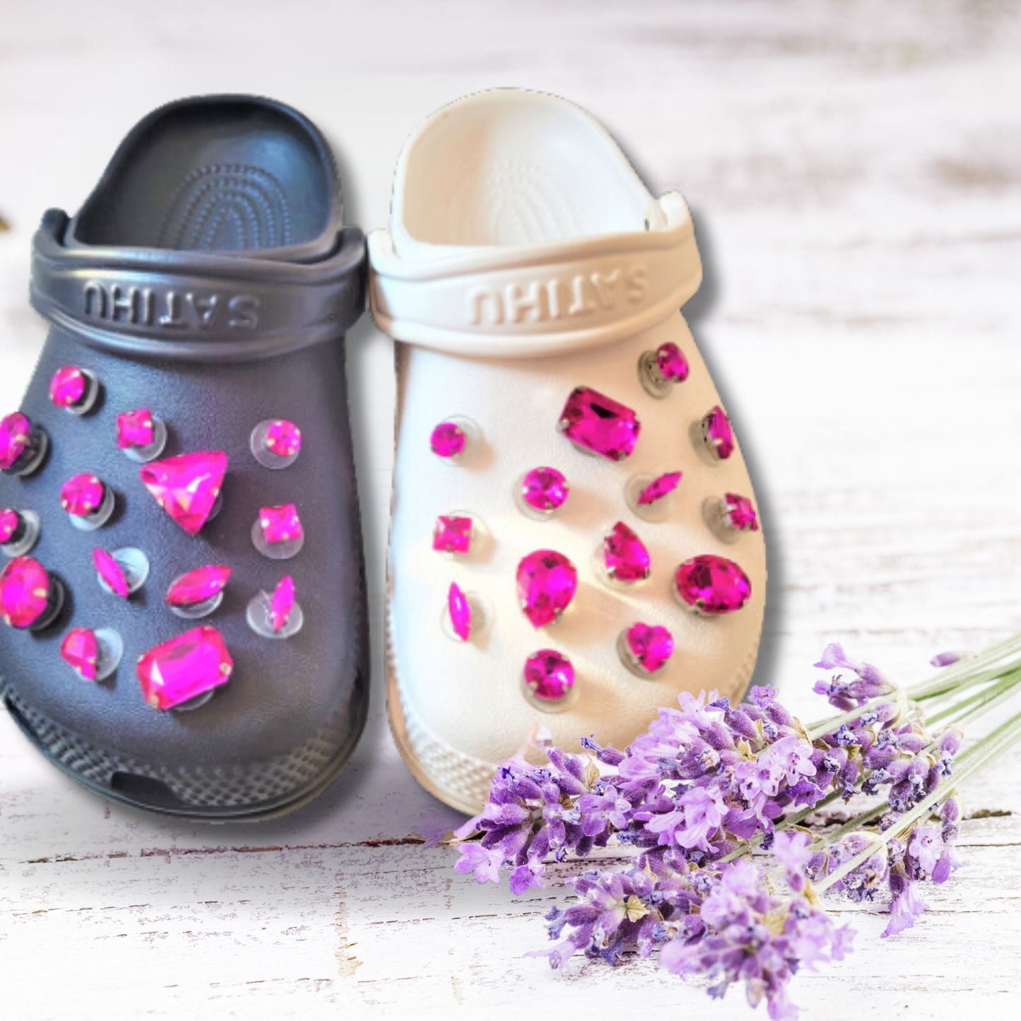 Crocs Charms Fuchsia Glass Rhinestone Shoe Charms