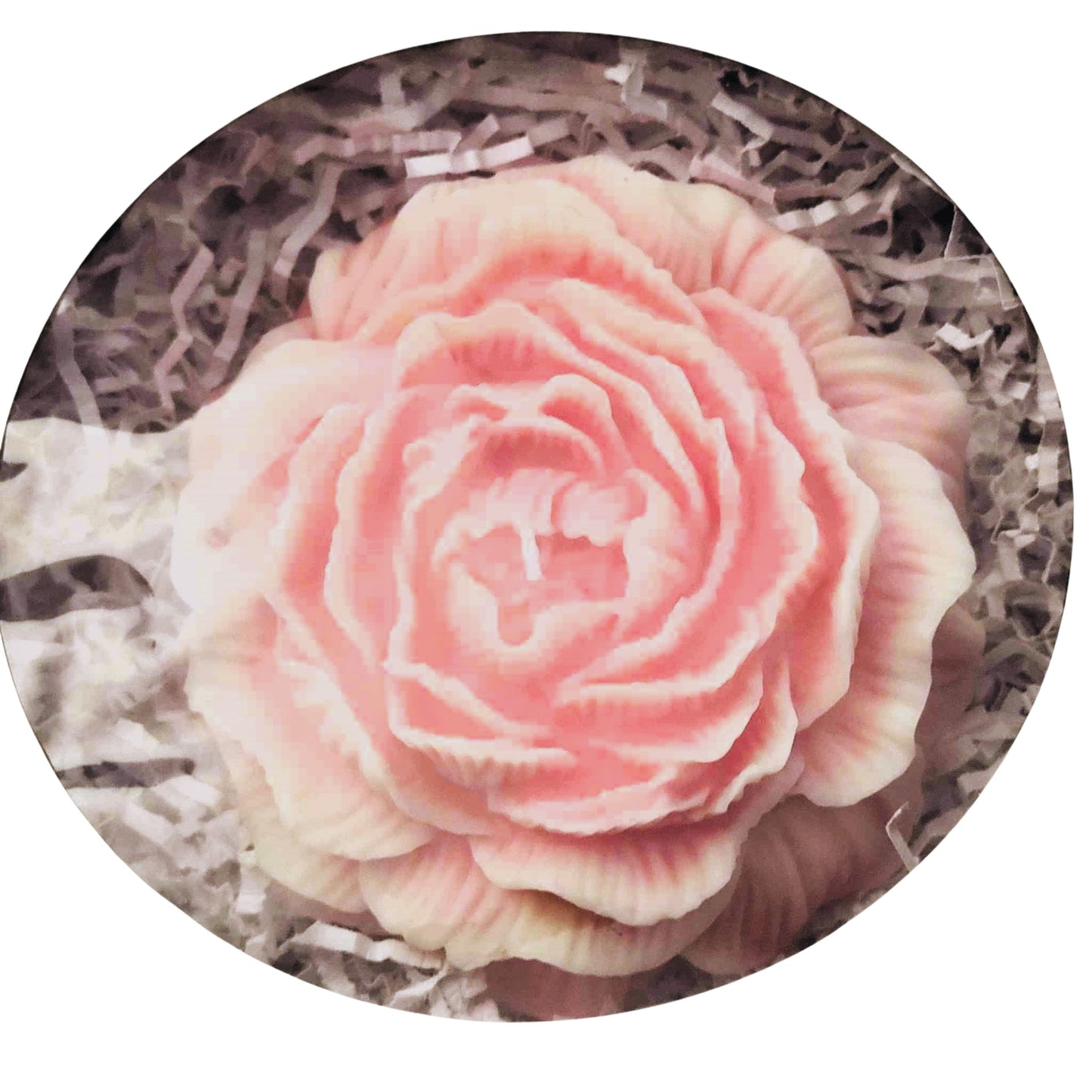 Jumbo Peony Rose Unscented Soy Wax Candle
