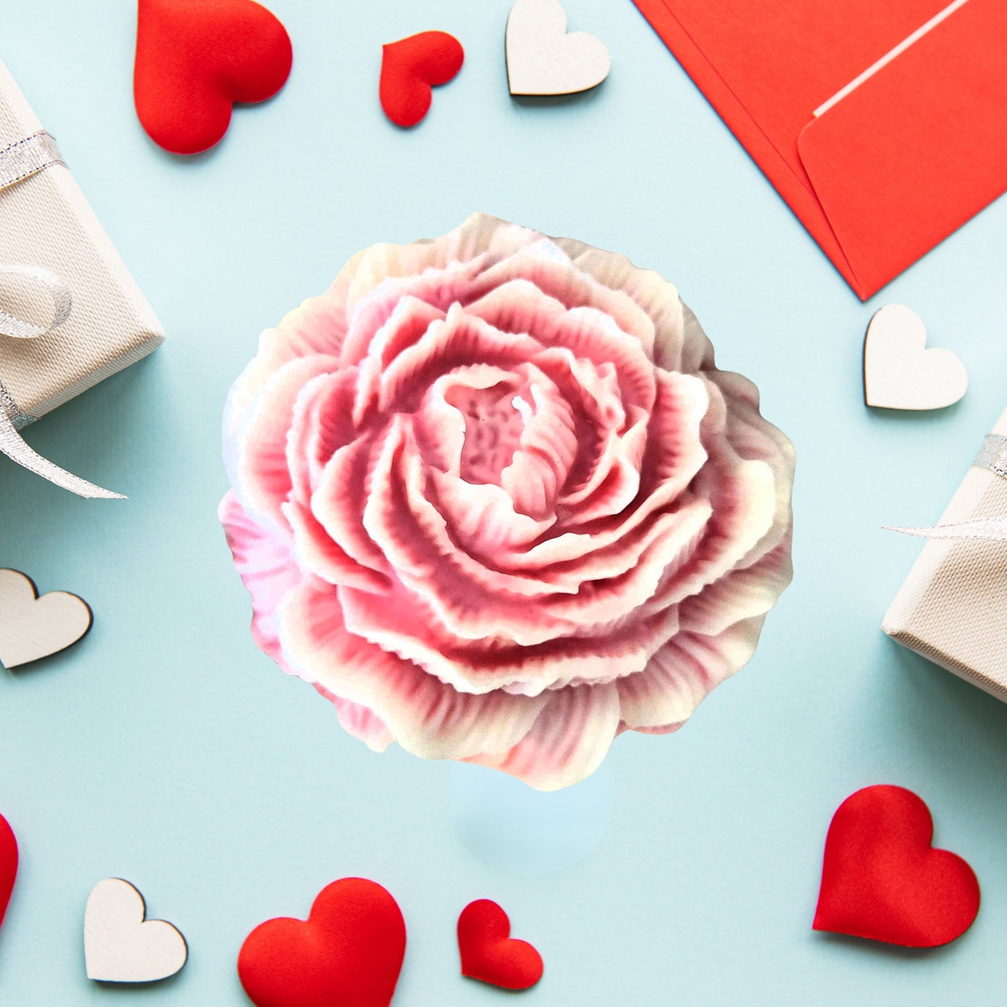 Jumbo Peony Rose Unscented Soy Wax Candle