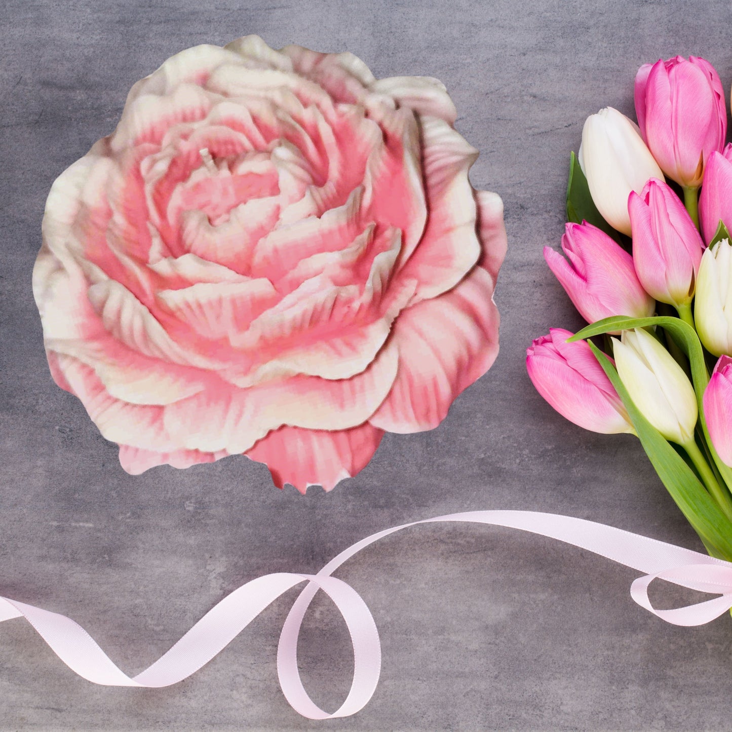 Jumbo Peony Rose Unscented Soy Wax Candle