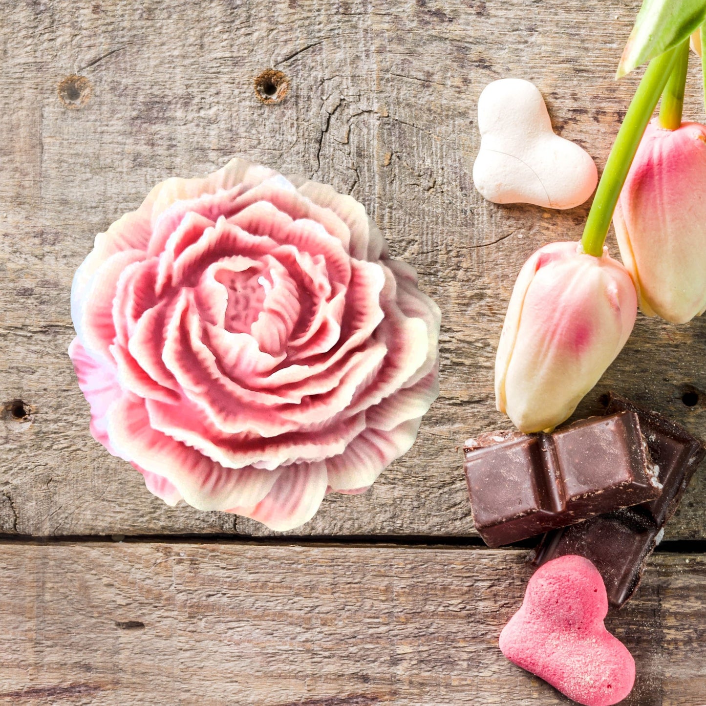 Jumbo Peony Rose Unscented Soy Wax Candle