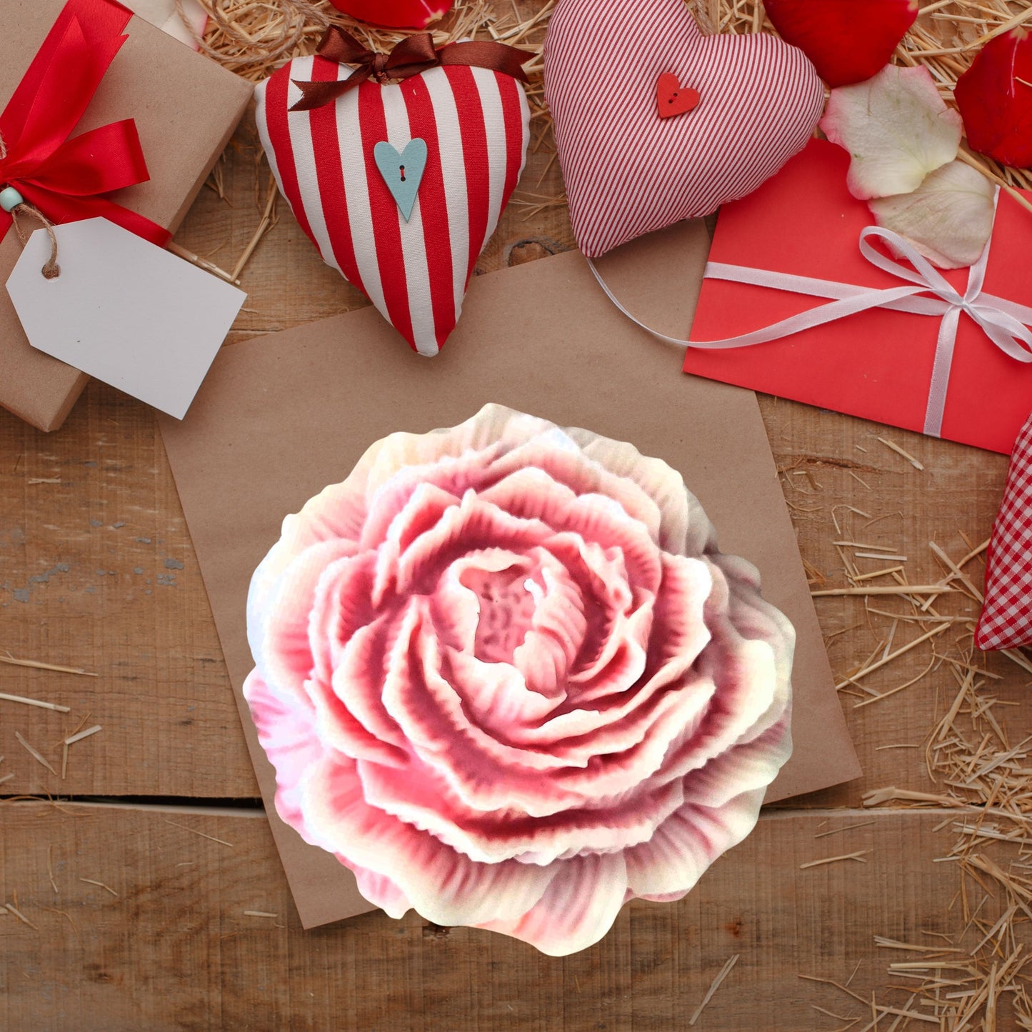 Jumbo Peony Rose Unscented Soy Wax Candle