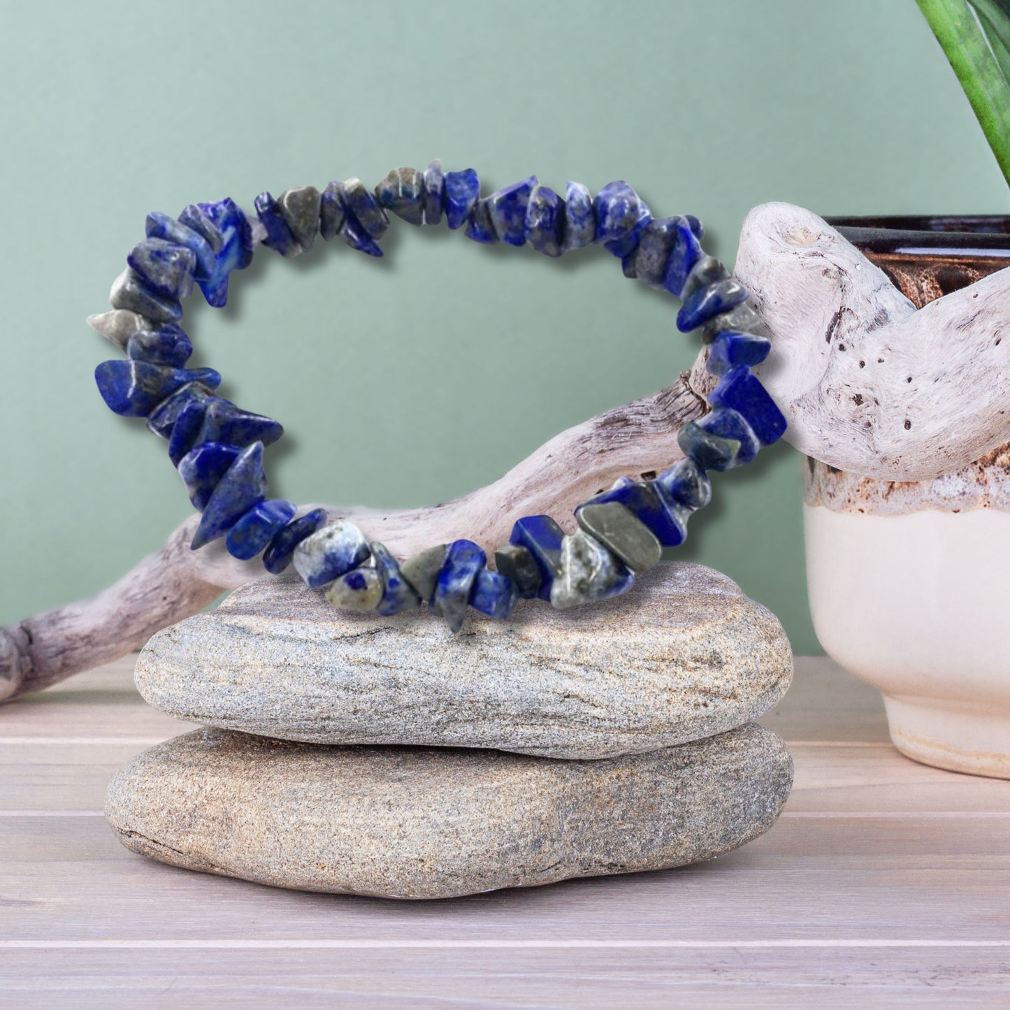Natural Healing Pure Blue Lapis Lazuli Stretch Bracelet