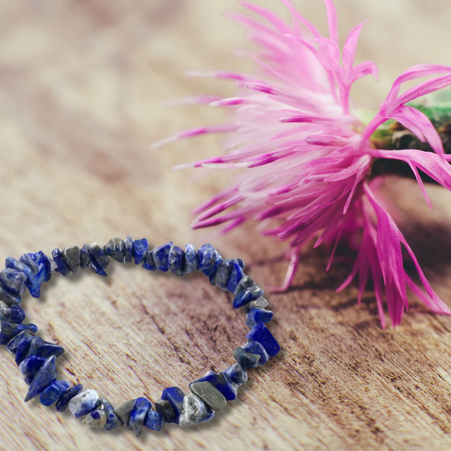 Natural Healing Pure Blue Lapis Lazuli Stretch Bracelet