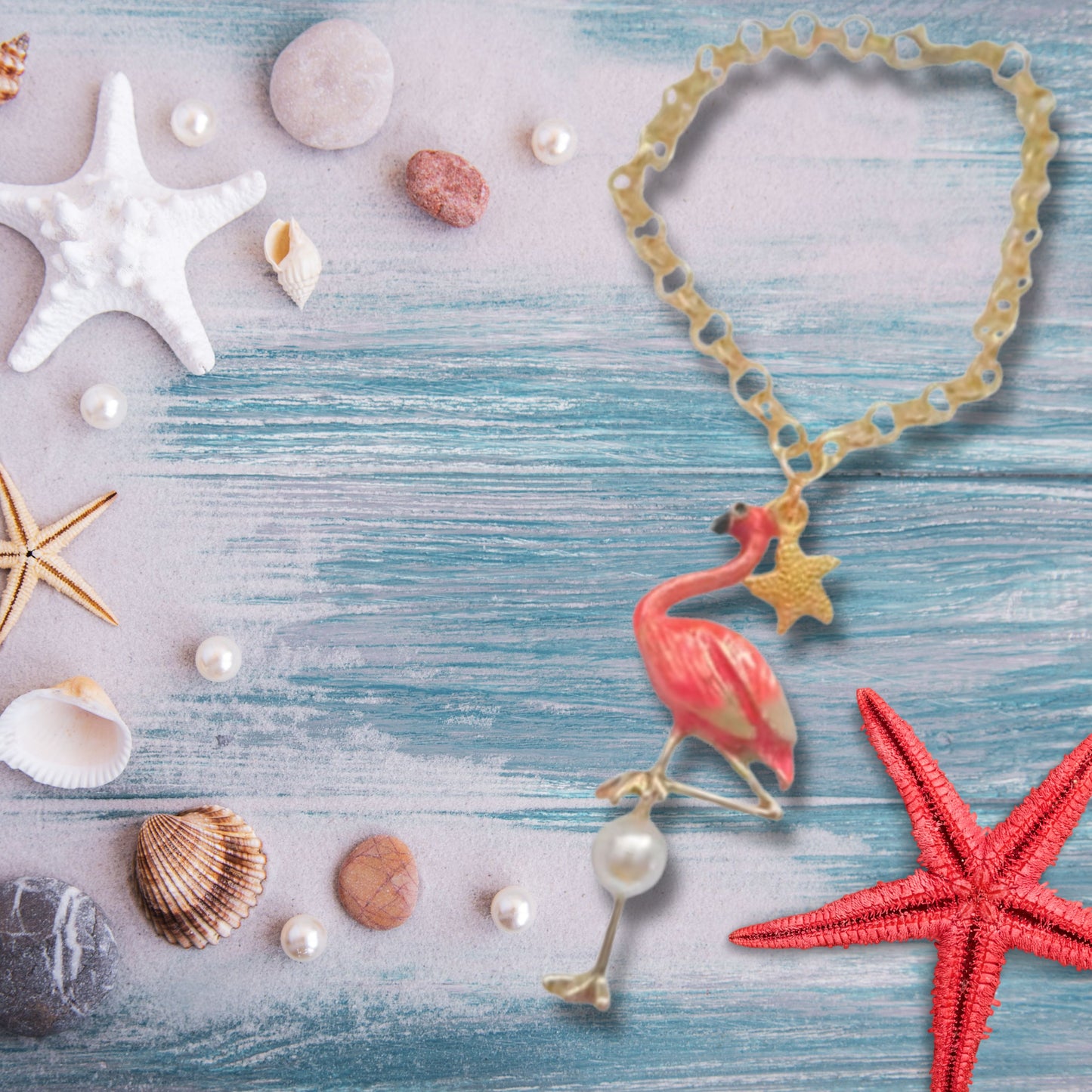 Large Flamingo Charm Statement Bracelet