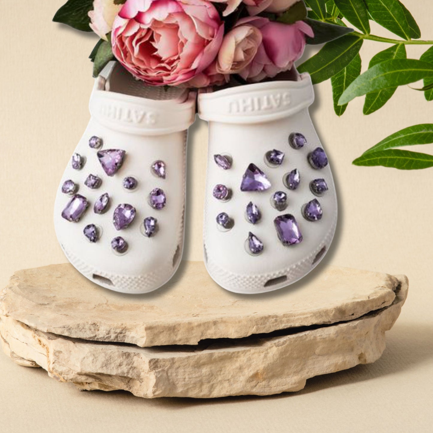 Crocs Charms Lavender Glass Rhinestone Shoe Charms