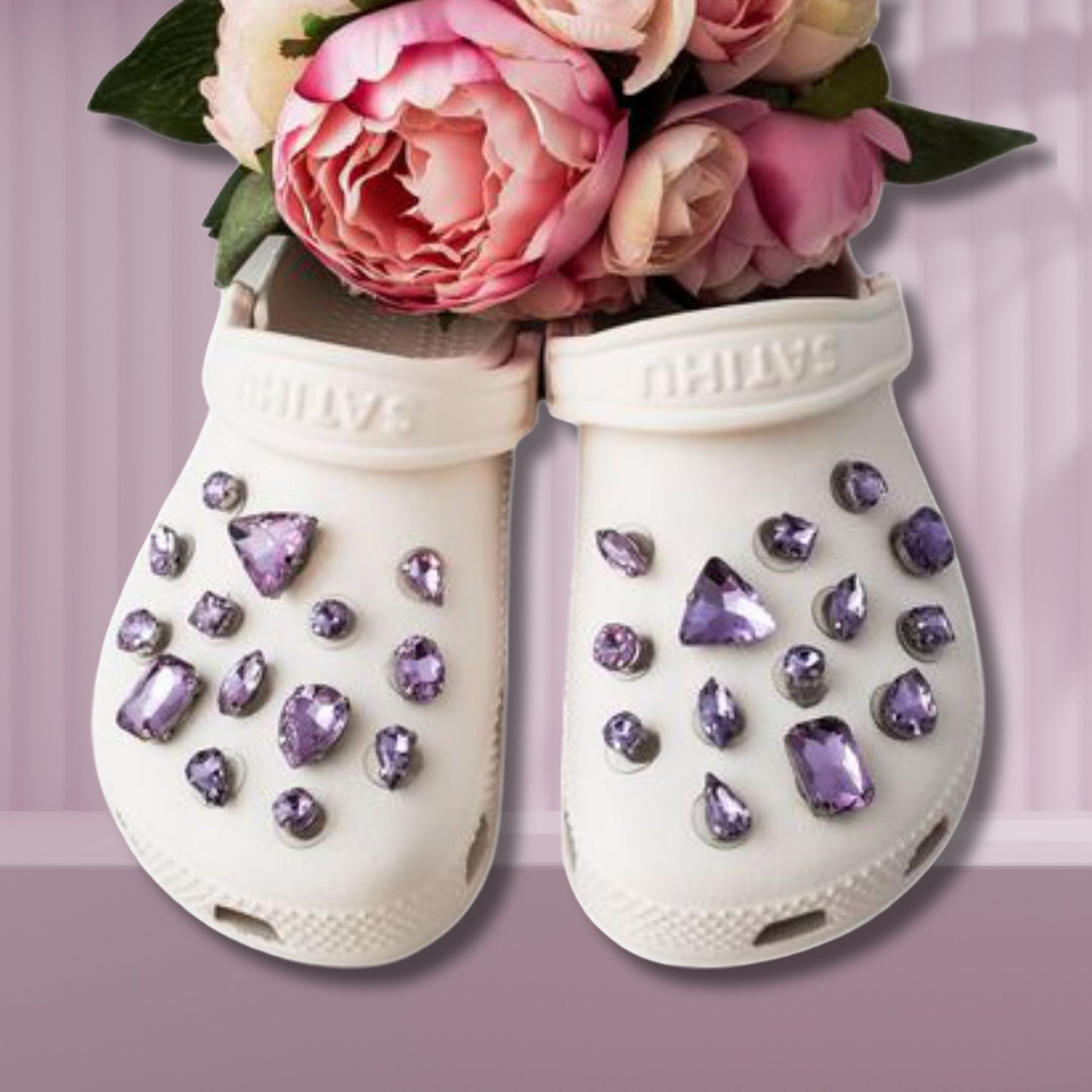Crocs Charms Lavender Glass Rhinestone Shoe Charms