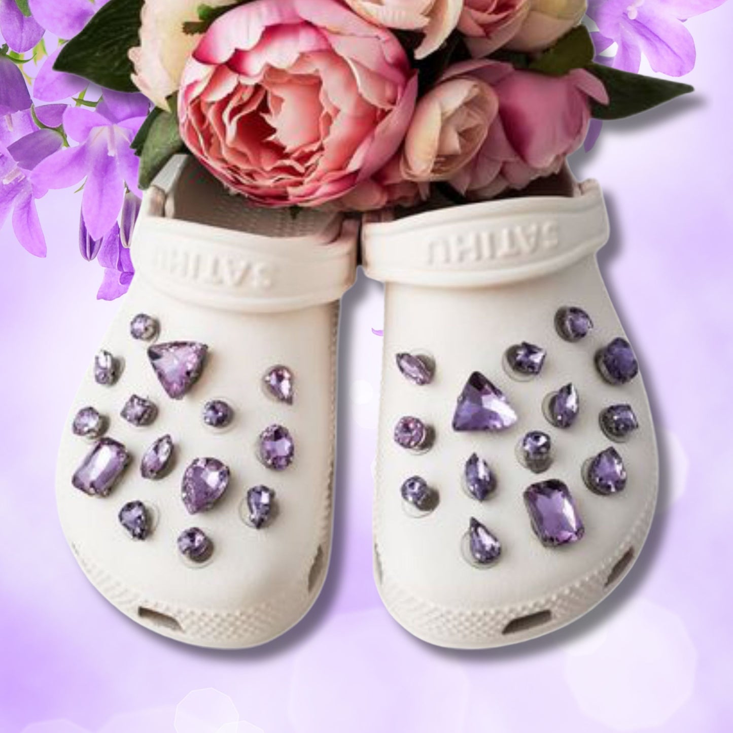 Crocs Charms Lavender Glass Rhinestone Shoe Charms