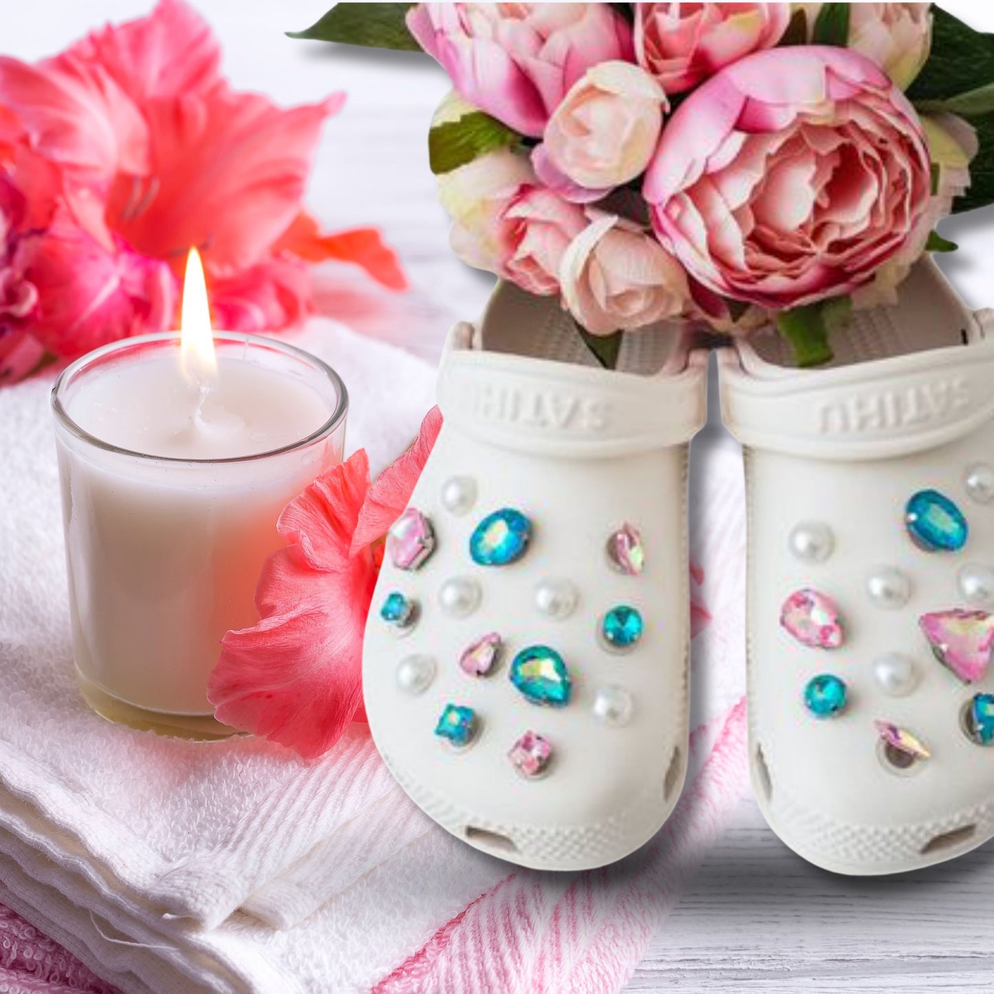 Luxury Candy Glass Rhinestone Shoe Charms
