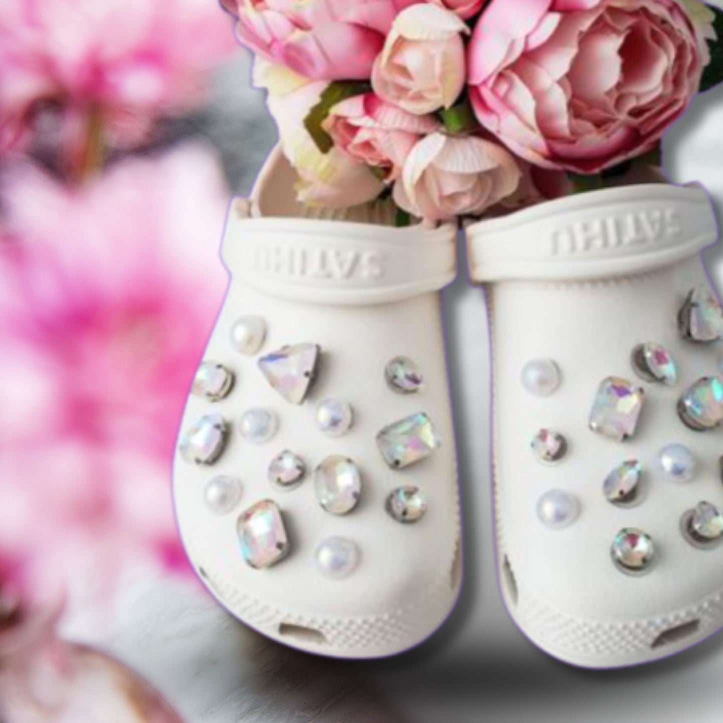 Luxury Diamonds & Pearls Rhinestone Crocs Charms