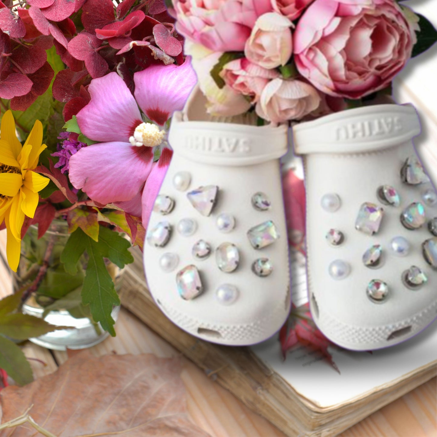 Luxury Diamonds & Pearls Rhinestone Crocs Charms