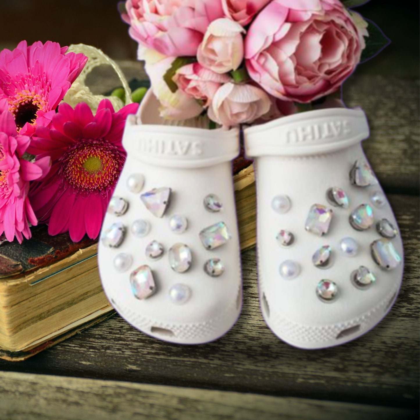 Luxury Diamonds & Pearls Rhinestone Crocs Charms