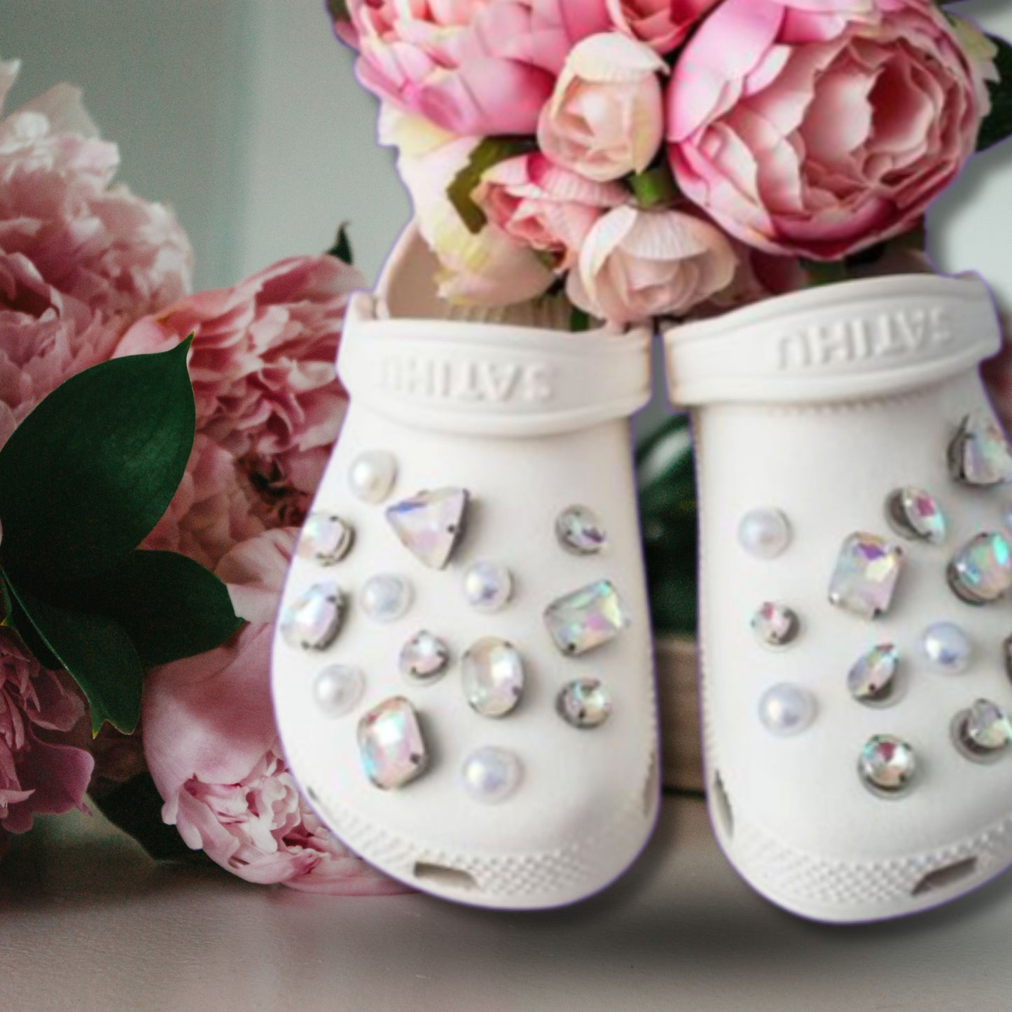 Luxury Diamonds & Pearls Rhinestone Crocs Charms