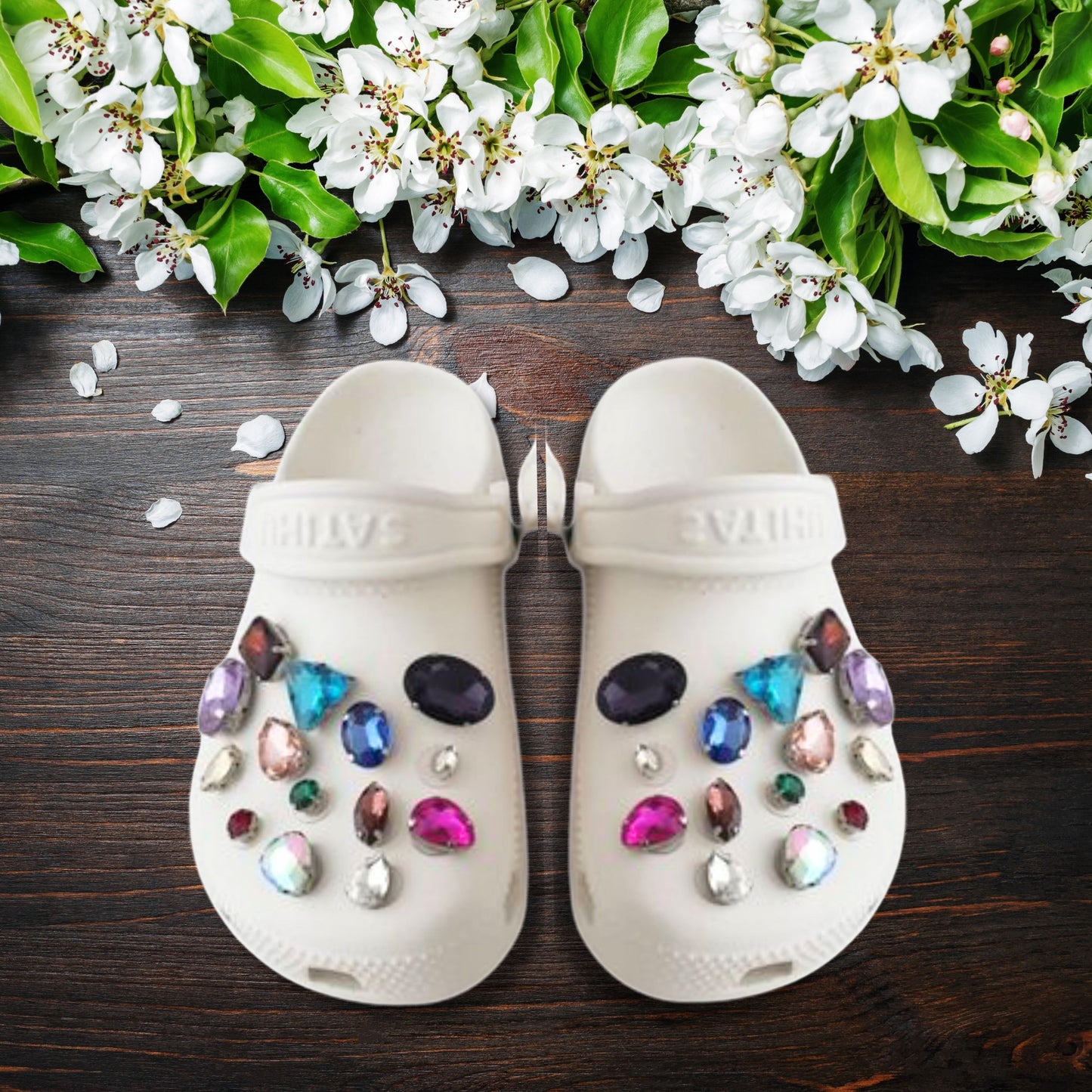 Crocs Charms Rainbow Glass Rhinestone Shoe Charms