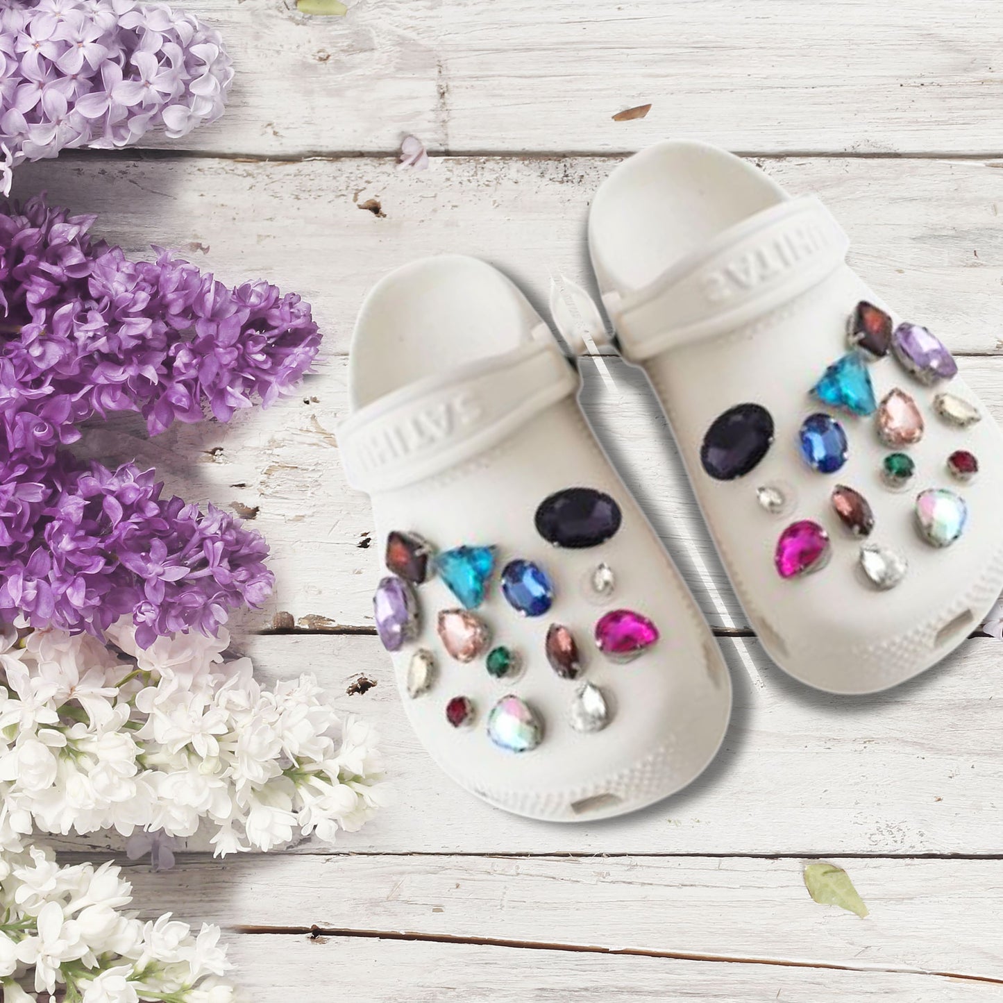Crocs Charms Rainbow Glass Rhinestone Shoe Charms