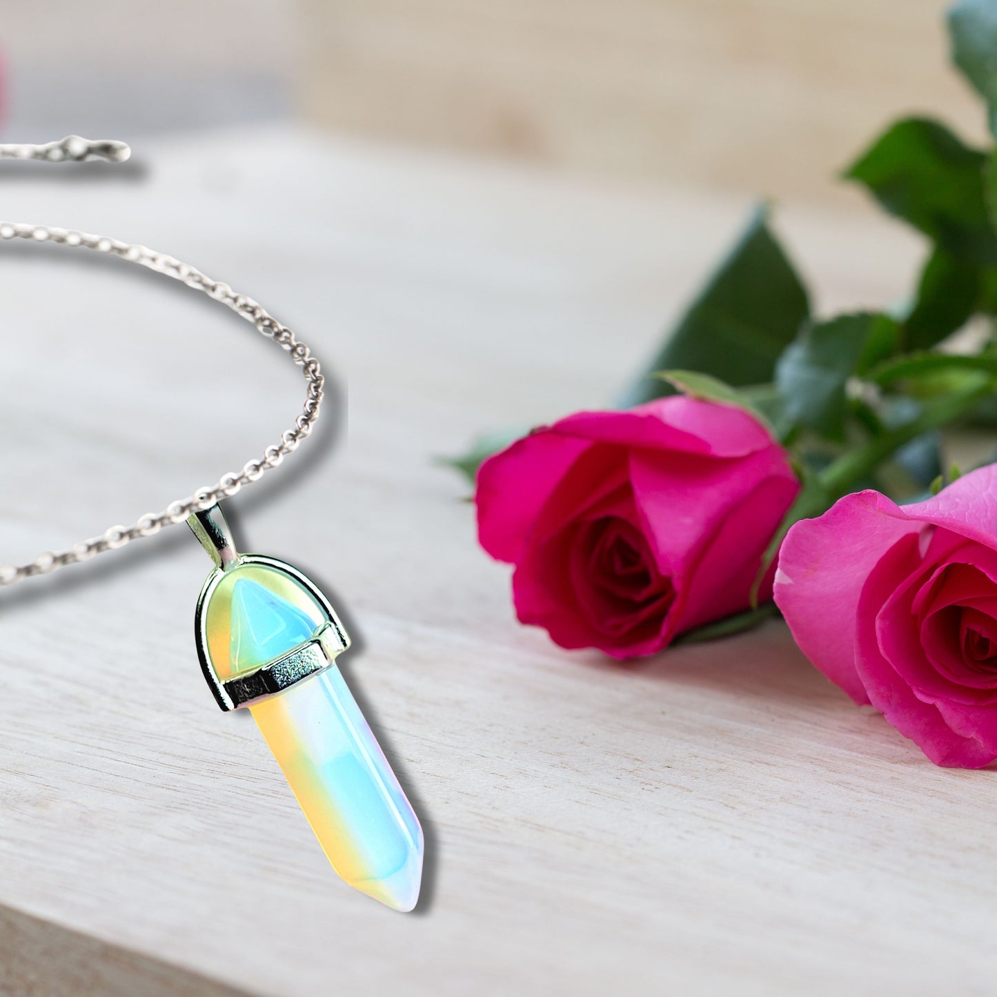 Natural Healing Stone Silver Plated Chain Collection