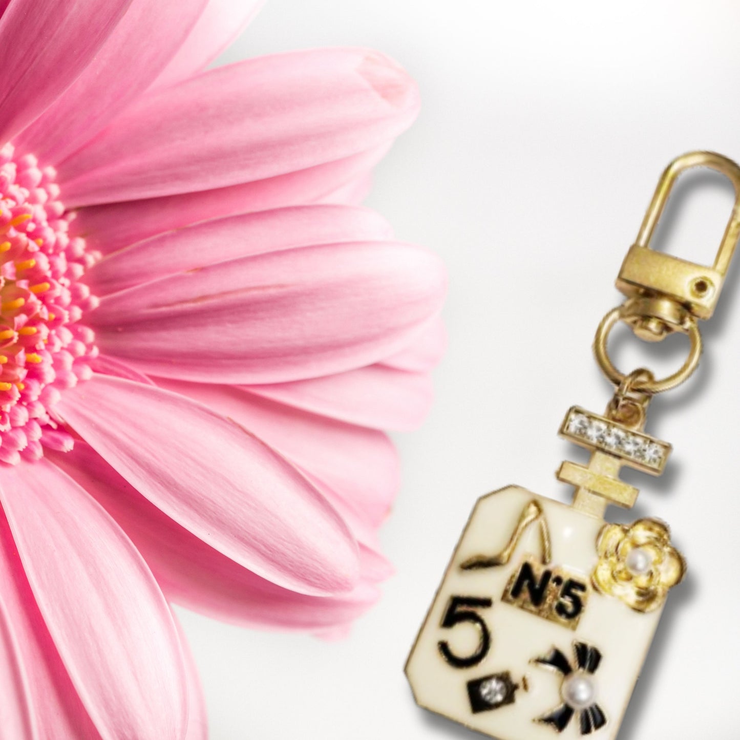 Gold Perfume Keychain Purse Tag