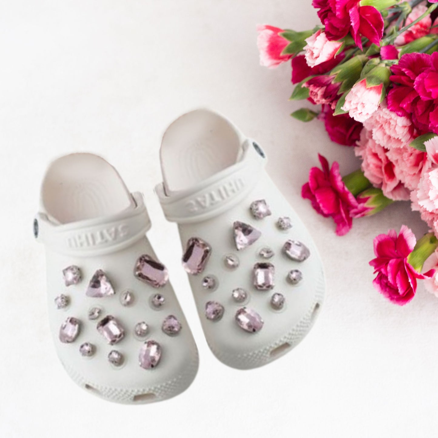 Crocs Charms Light Pink Glass Rhinestone Shoe Charms